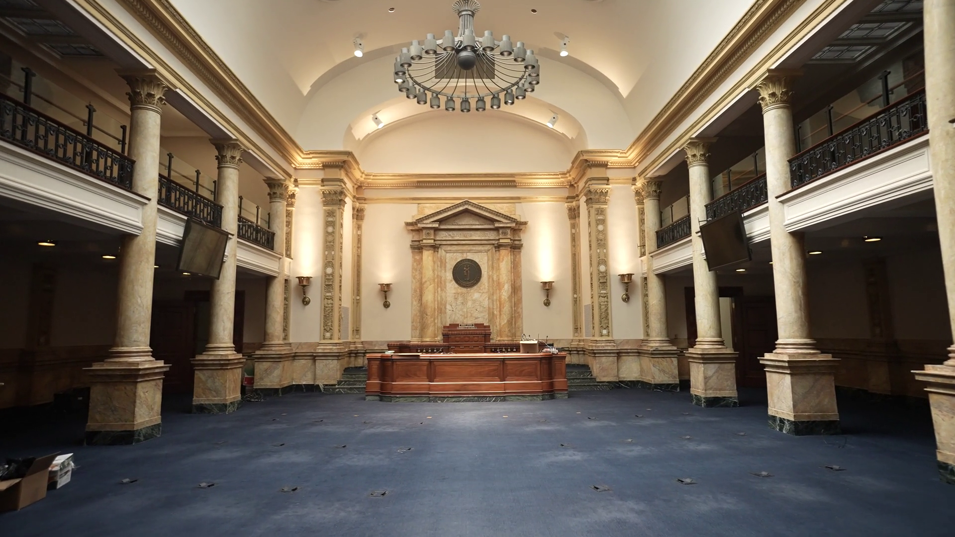 Explore Grand Interior Of Senate Room In Stock Footage SBV-352112017 ...