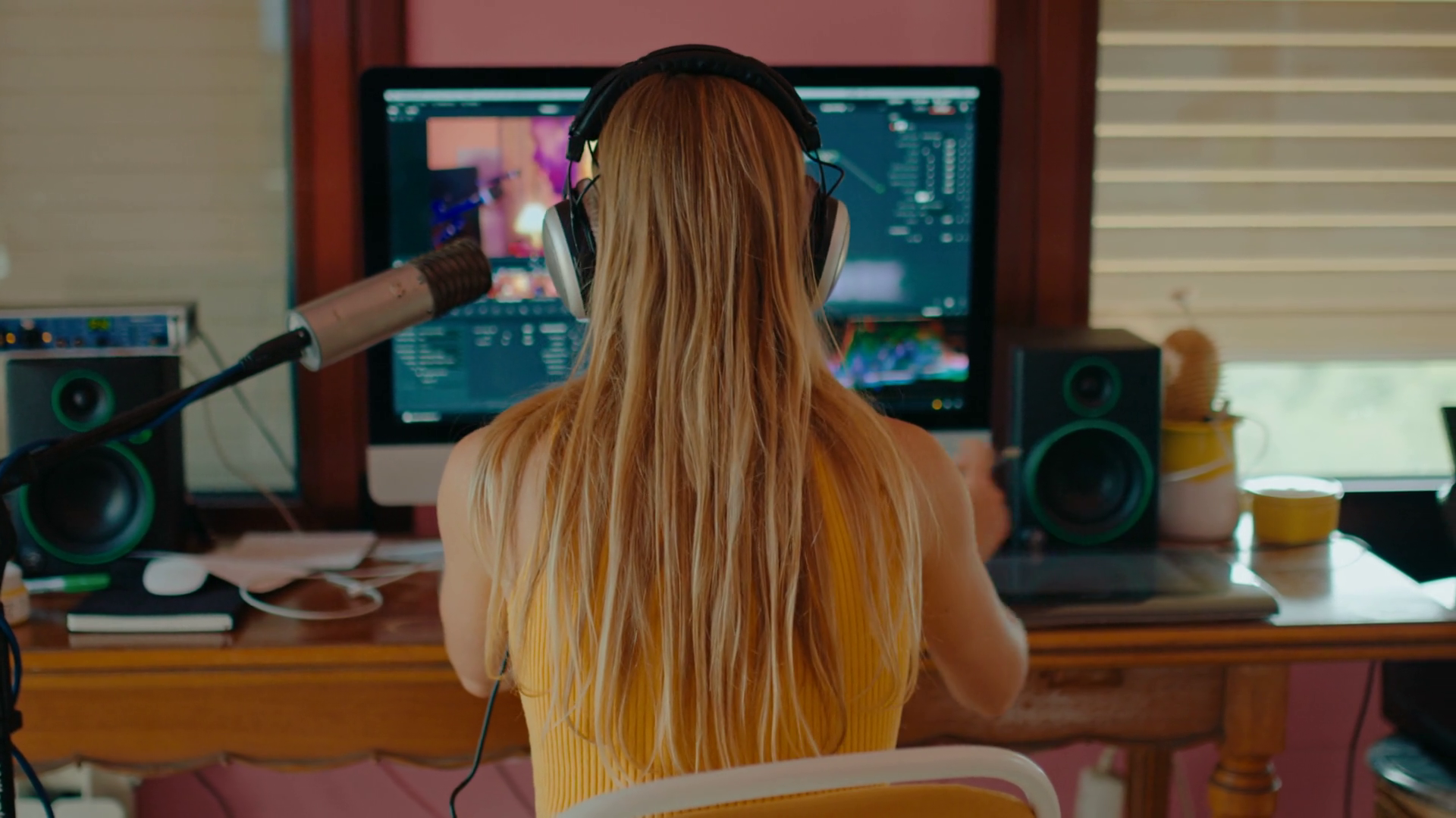 Female Video Editor Work In Home Studio On Stock Footage SBV-348716965 ...