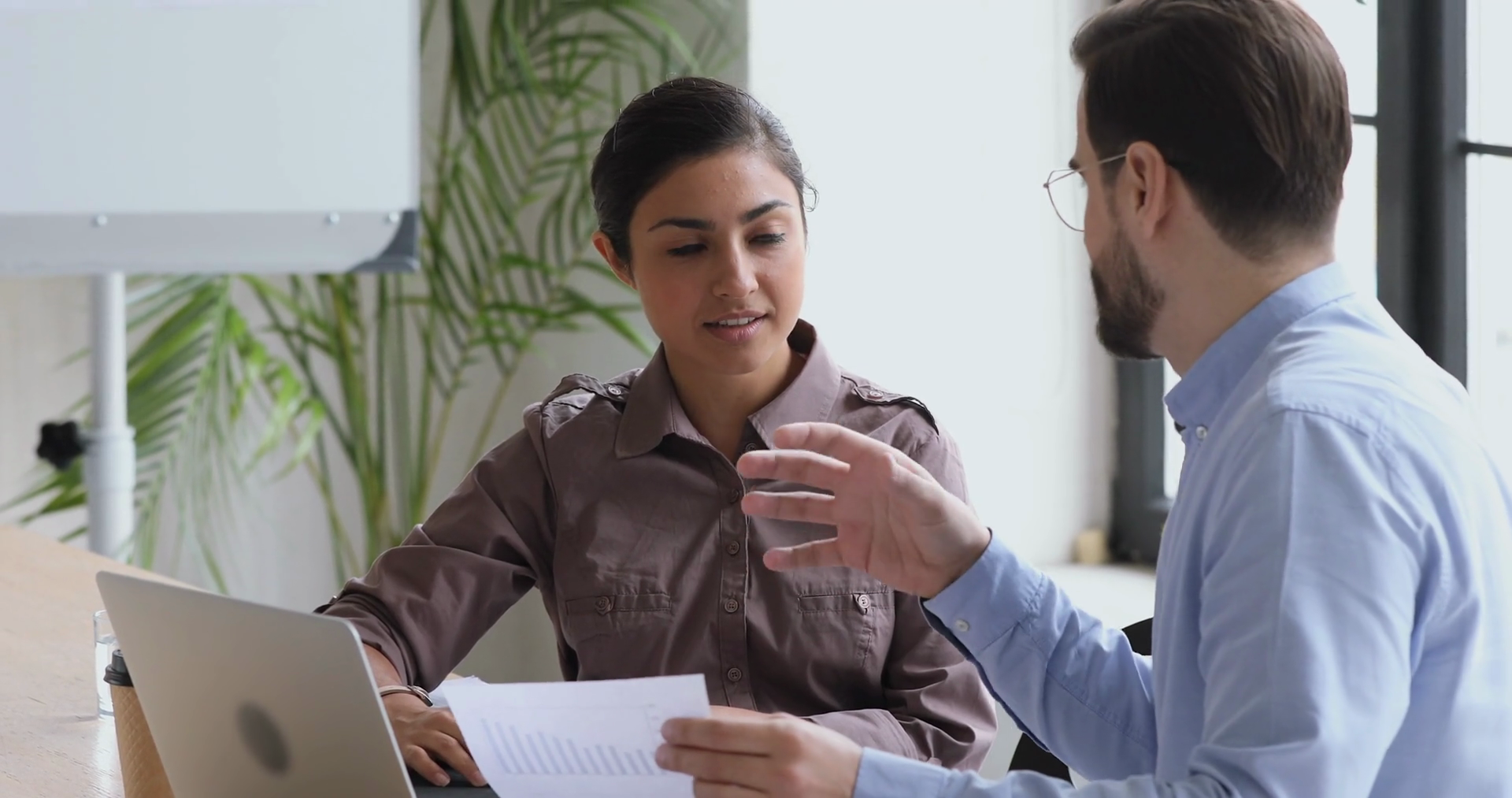 Young Intern Learning From Experienced Boss Stock Footage SBV-338427090 ...