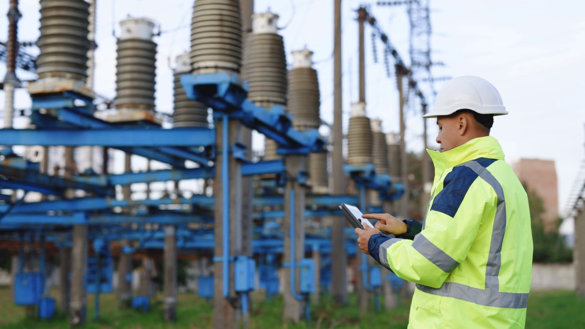 Electrical Worker Engineer Working With Stock Footage SBV-351907365 ...
