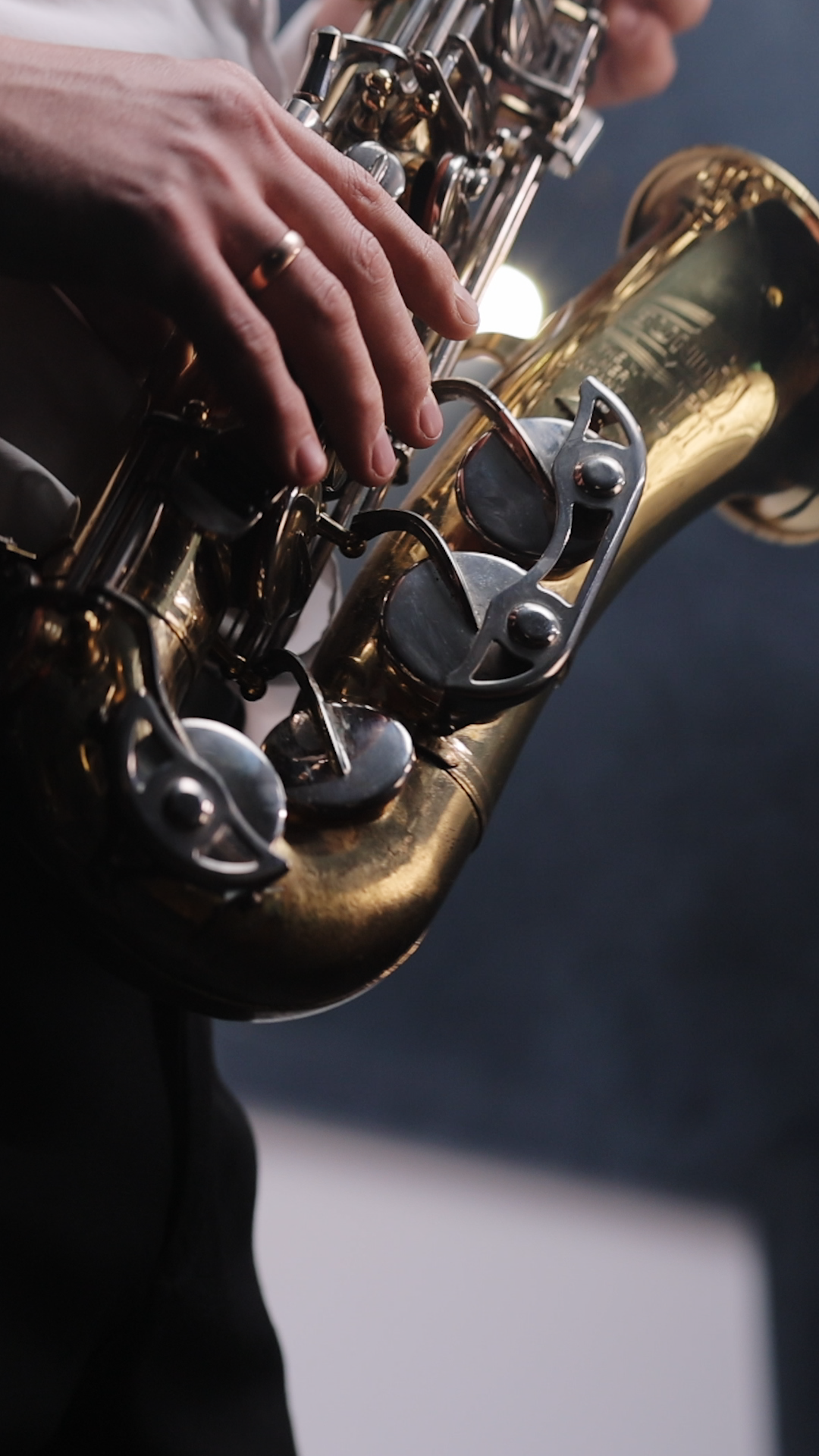 Vertical Video Of Saxophone Player Playing Stock Footage SBV-353347832 ...