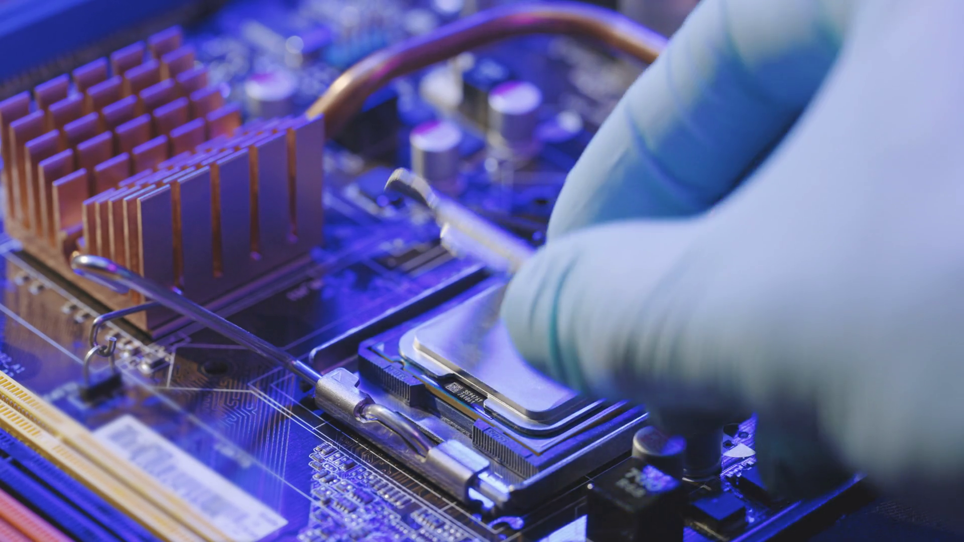 Male Hand Installing Computer Processor Cpu Stock Footage SBV-339011409 ...