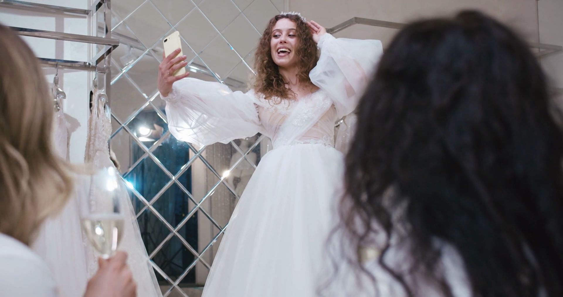 Bride Calling Video Using Phone To Family Stock Footage SBV-348965670 ...