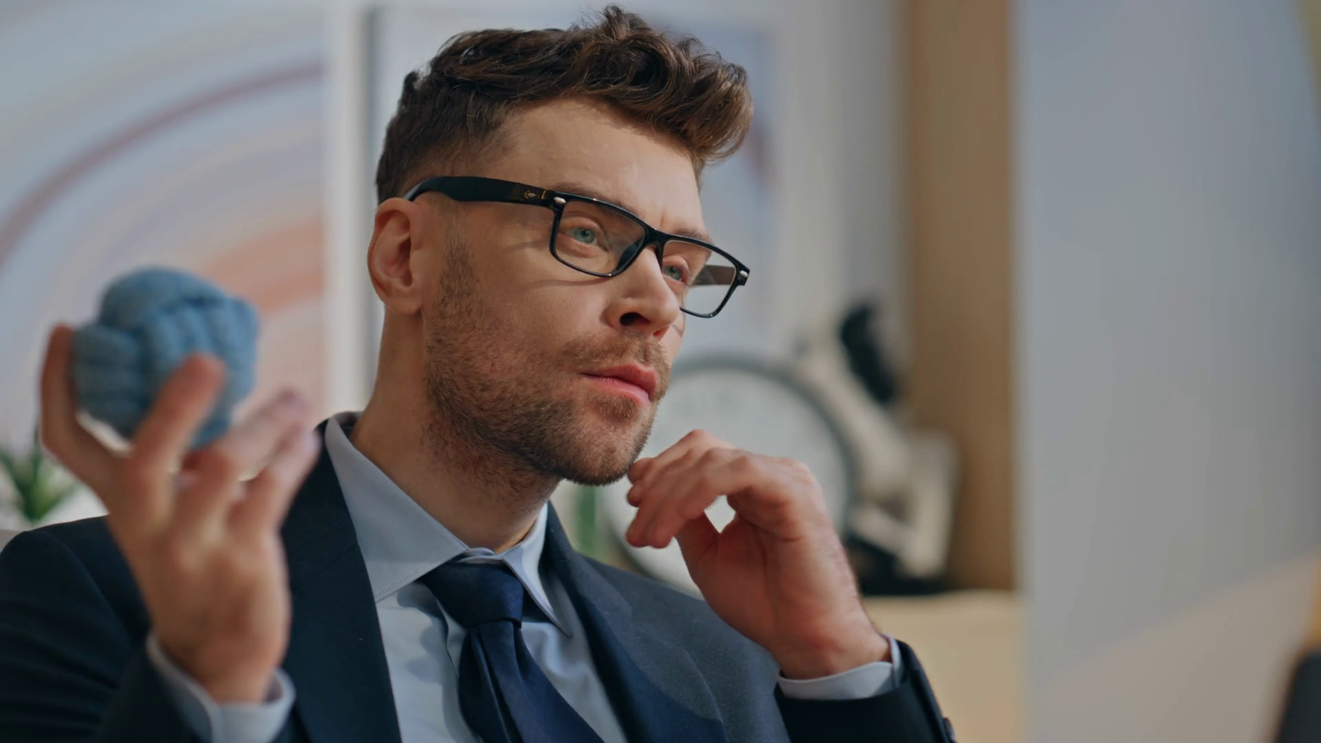 Closeup View Of Thoughtful Manager Thinking Stock Footage SBV-349131735 ...