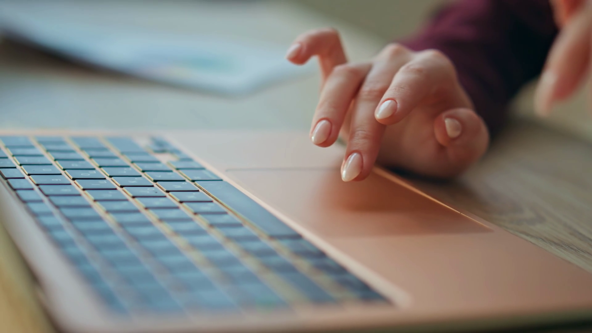 Fingers Scrolling Laptop Touchpad In Office Stock Footage SBV-349239460 ...