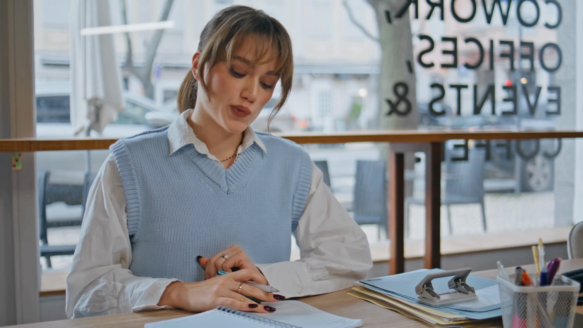 Girl Student Making Notes In Notebook Stock Footage SBV-351758213 ...