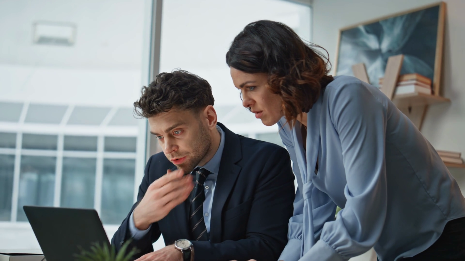 Two Managers Collaborating On Project Stock Footage SBV-351924773 ...
