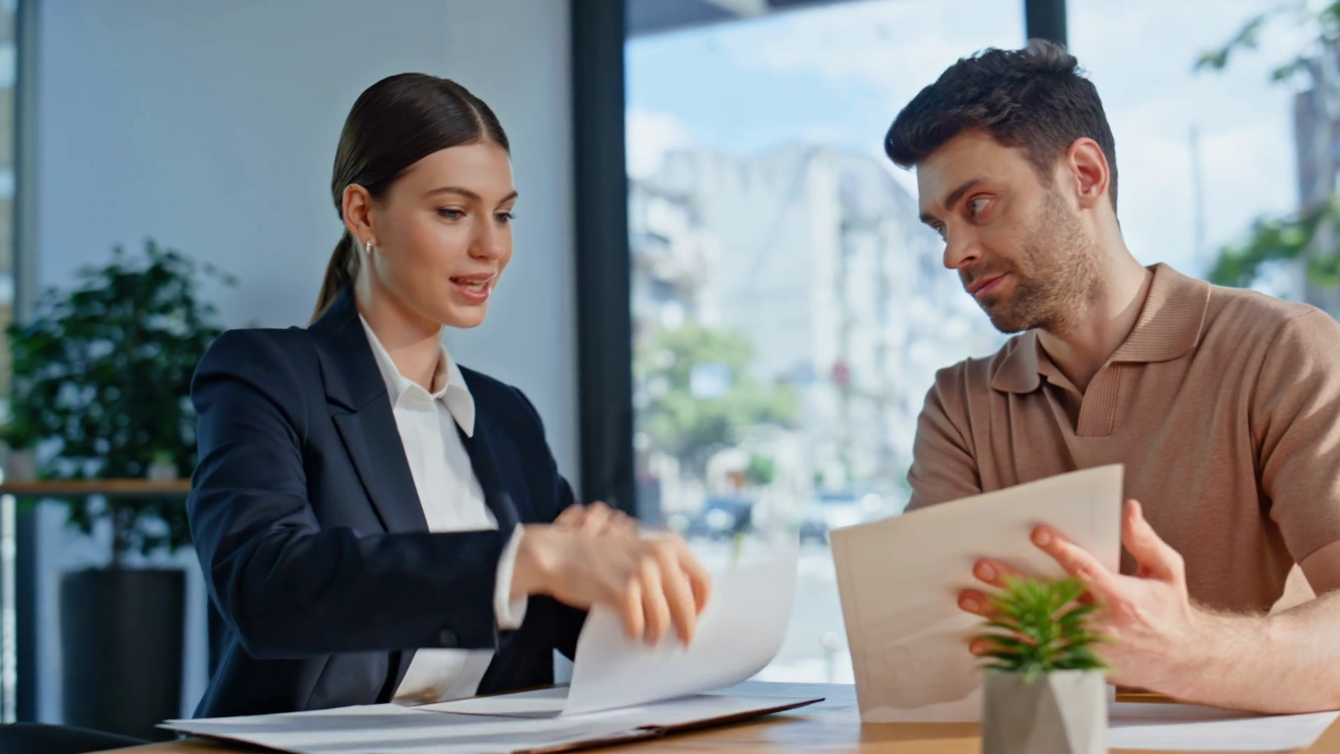 Two Business Managers Negotiating On Stock Footage SBV-352166155 ...