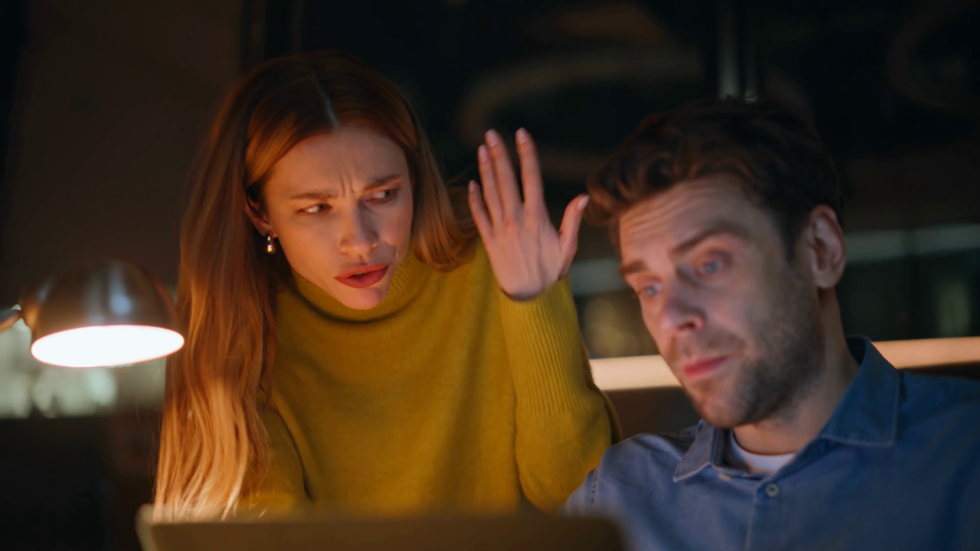 Late Workers Discussing Project Looking Stock Footage SBV-352325584 ...