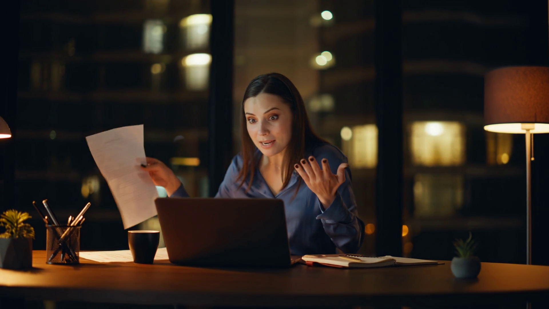 Video Calling Executive Complaining On Stock Footage SBV-352403620 ...