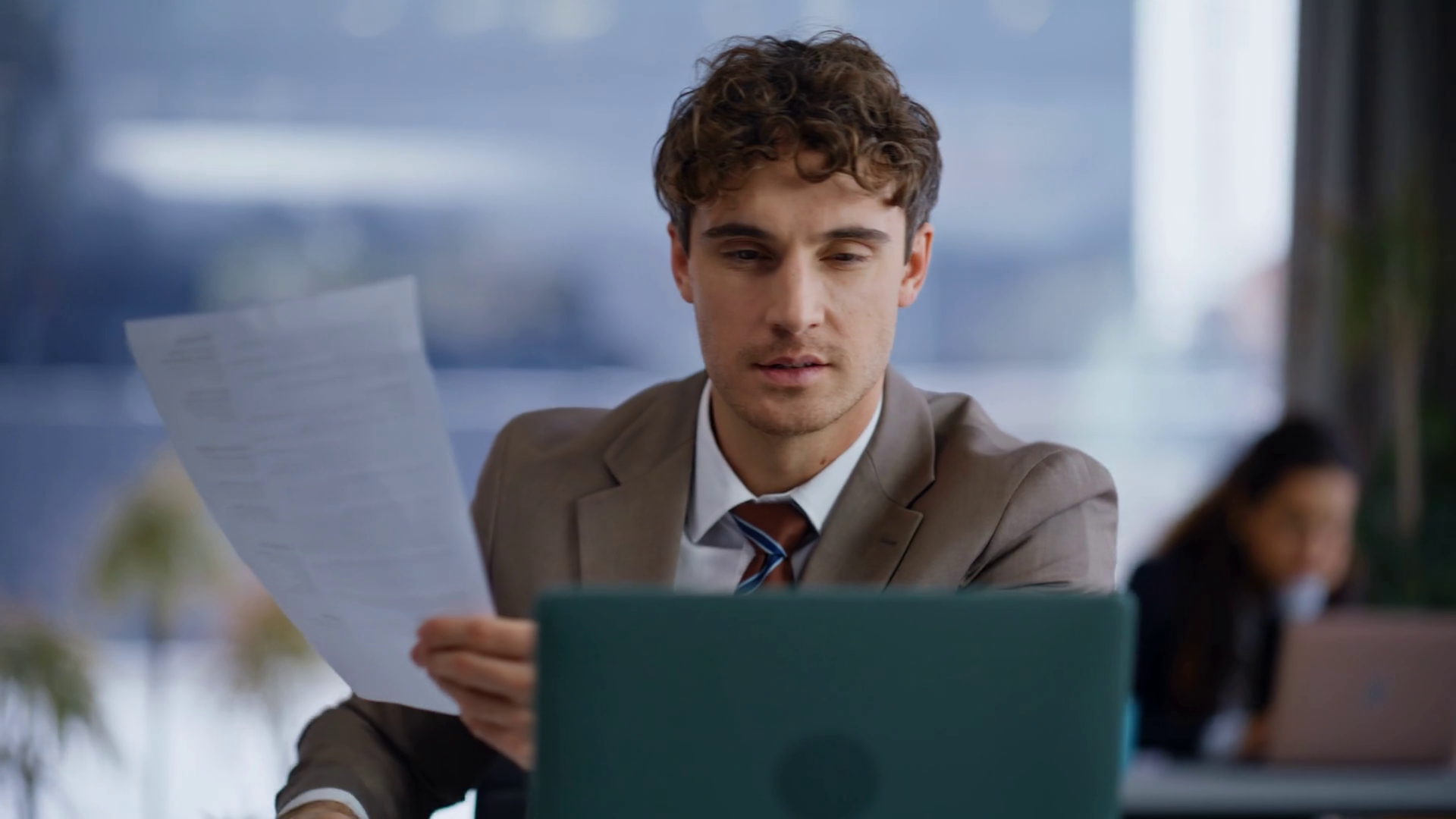 Successful Man Reading Documents At Office Stock Footage SBV-352367993 ...
