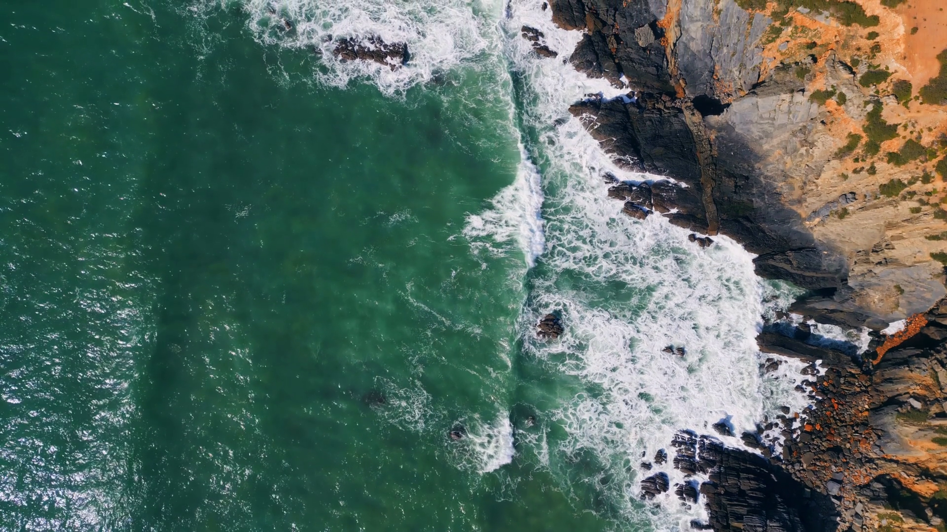 Aerial View Of Stunning Coastline With Stock Footage SBV-347649373 ...