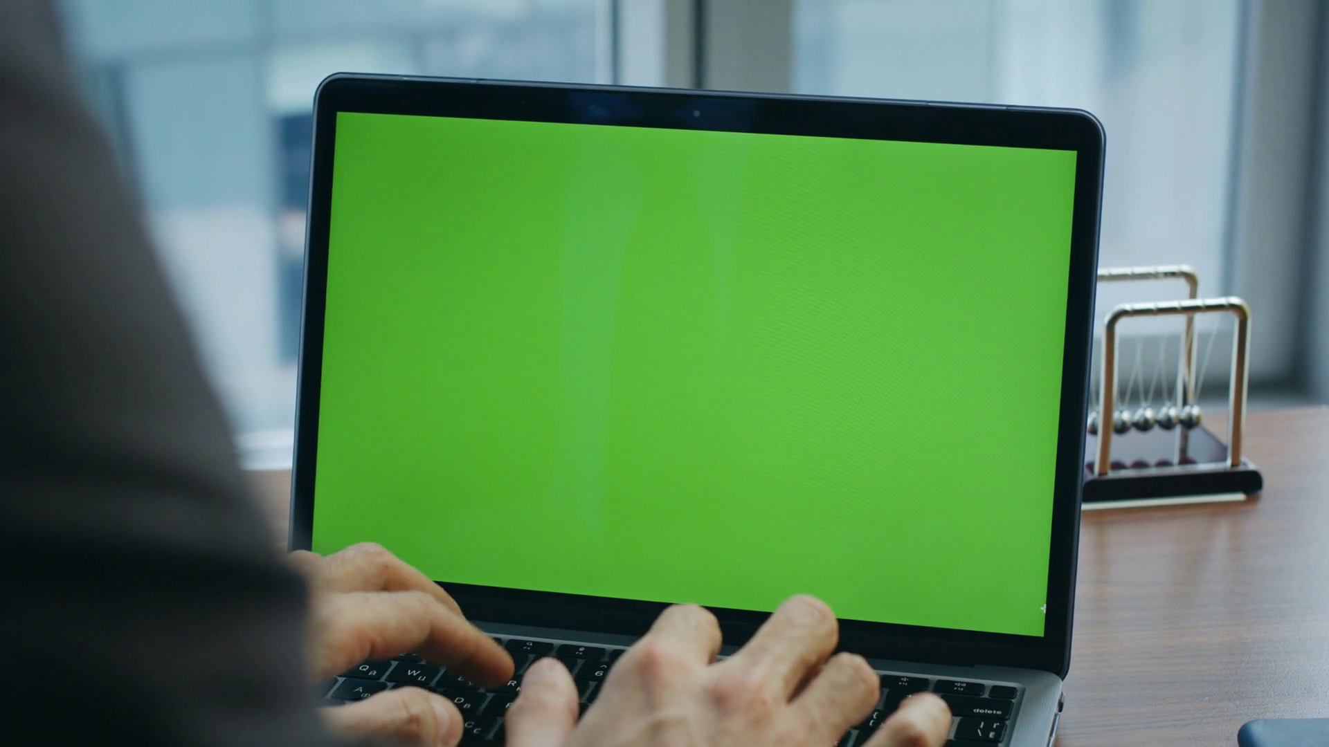 Hands Typing Green Screen Computer Writing Stock Footage SBV-348761261 ...