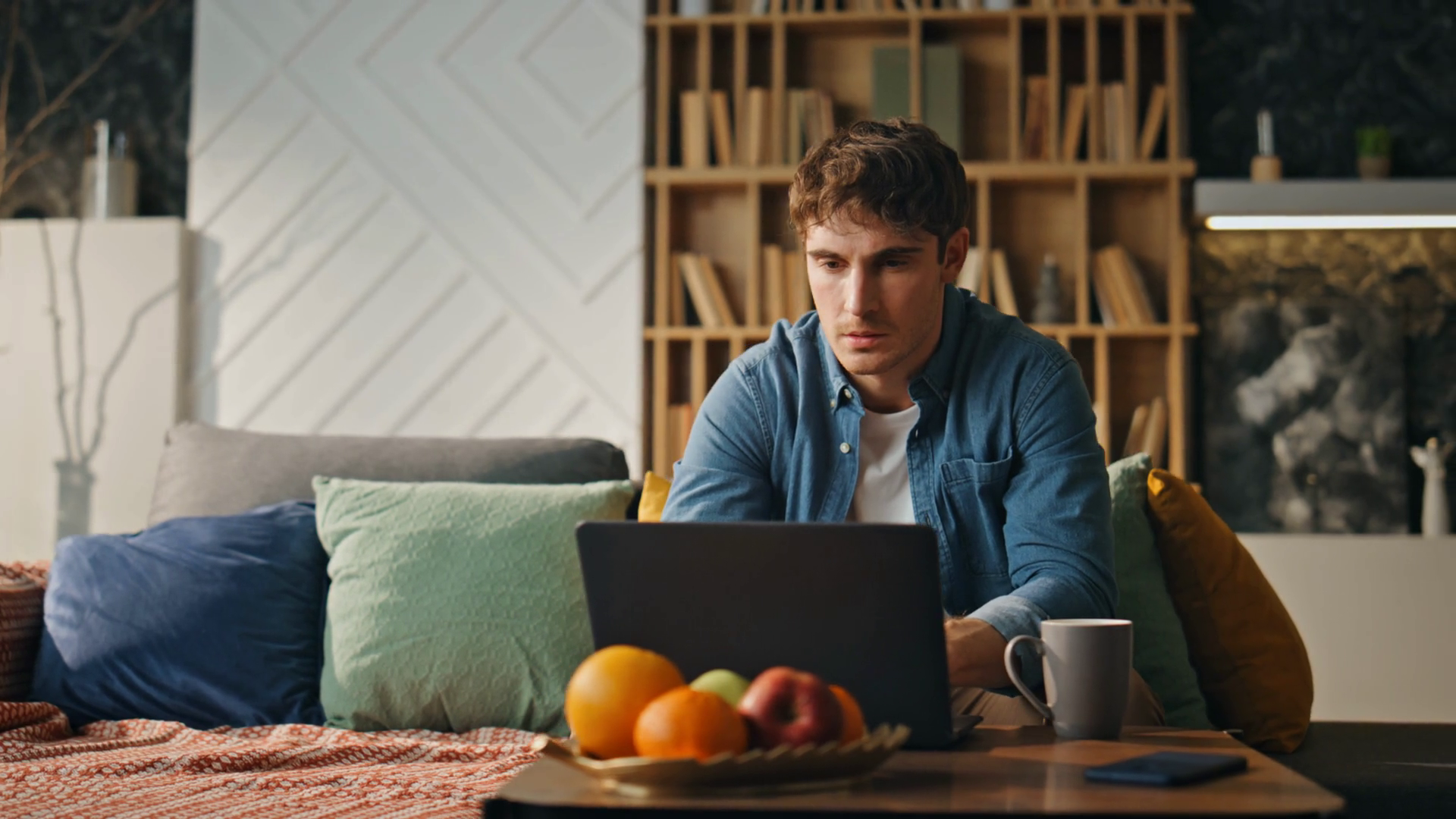 Busy Programmer Working Laptop Home Late Stock Footage SBV-348949485 ...