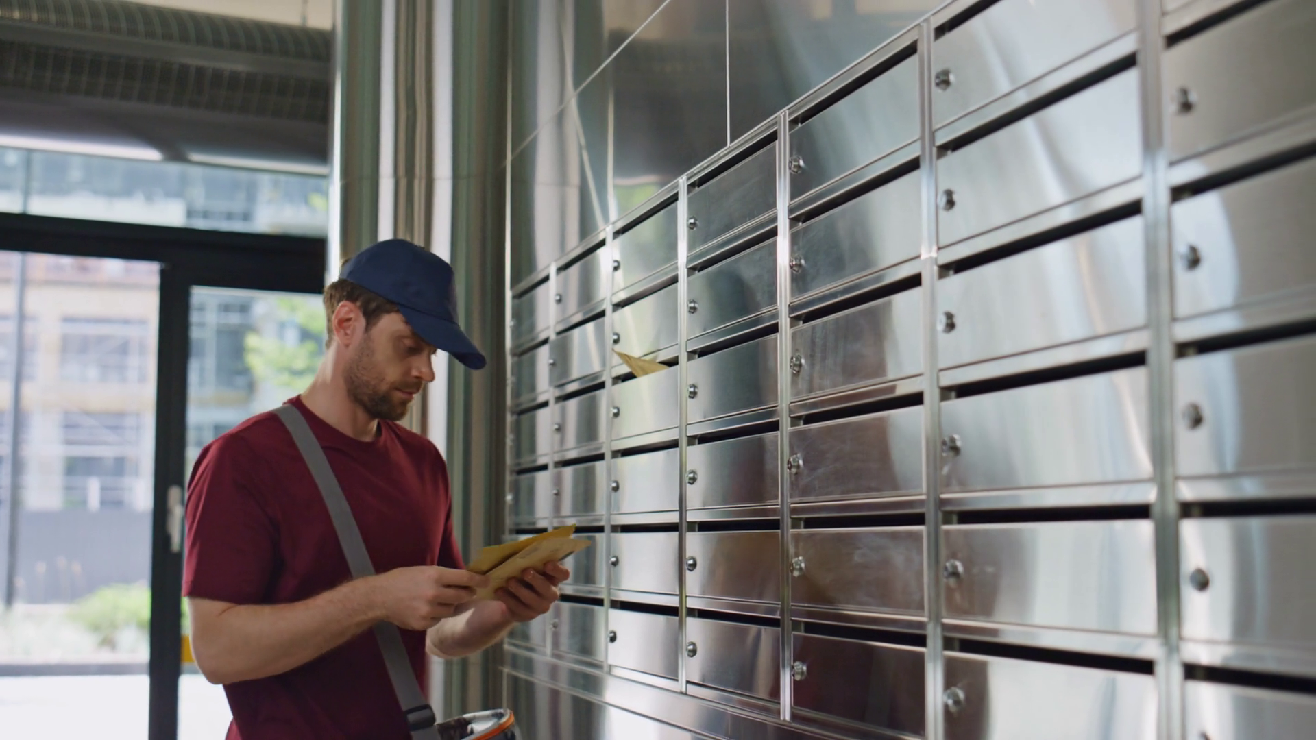 Mailman Putting Post Correspondence Into Stock Footage SBV-348920617 ...