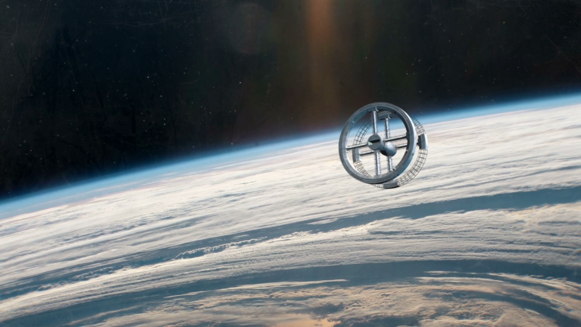 Rotating Space Station In Orbit Of Planet Stock Motion Graphics SBV ...