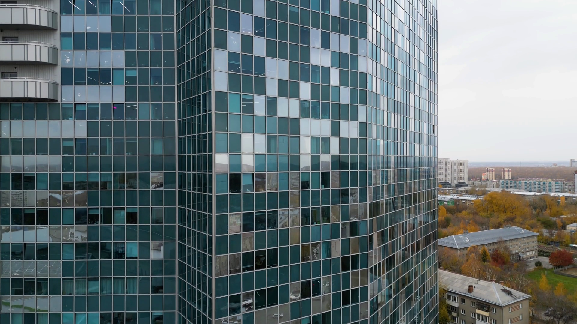 Office Building Windows - Aerial View Of Stock Footage SBV-348633871 ...