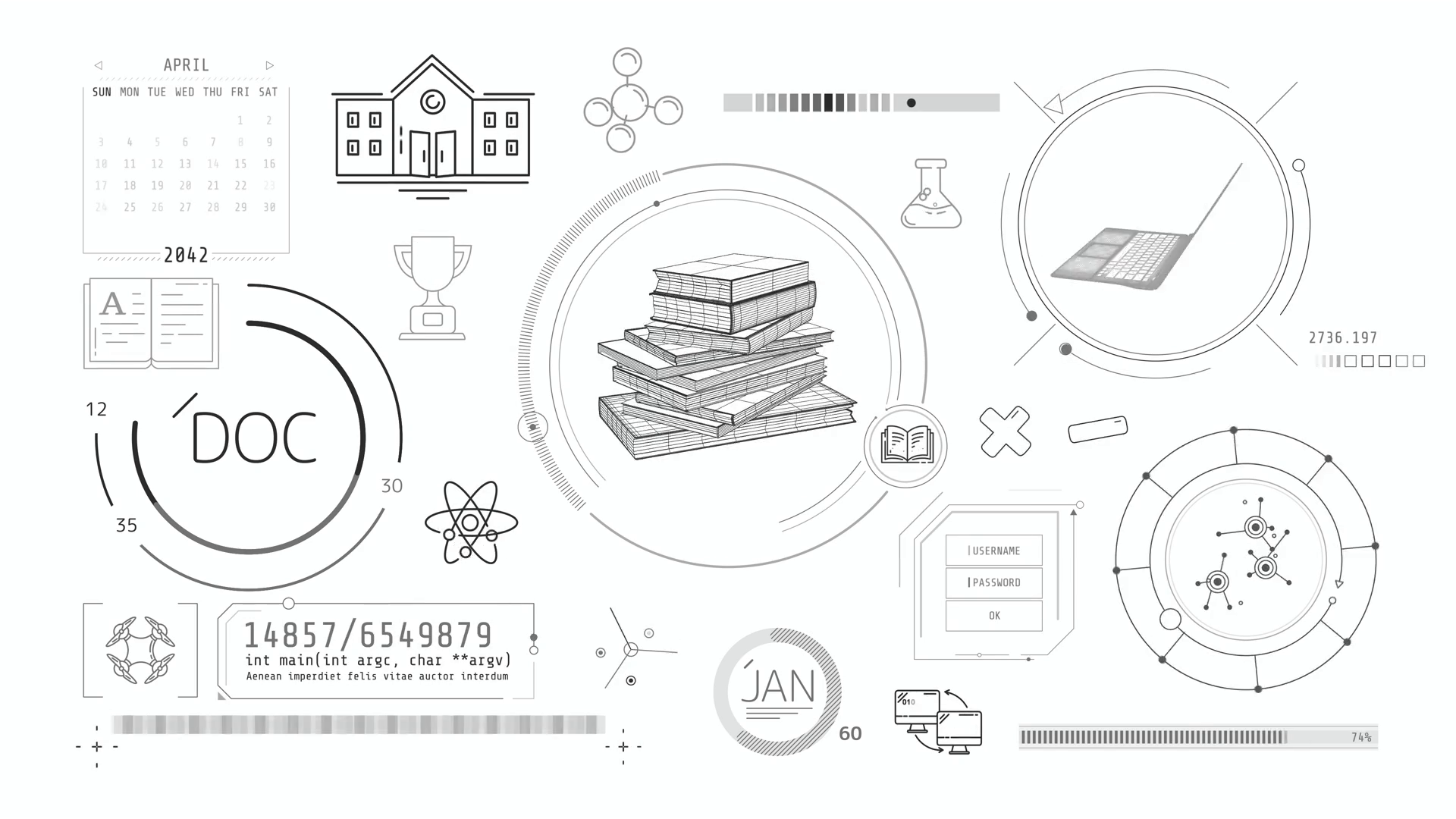 Animated Infographics On Theme Of Learning Stock Footage SBV-347714399 ...
