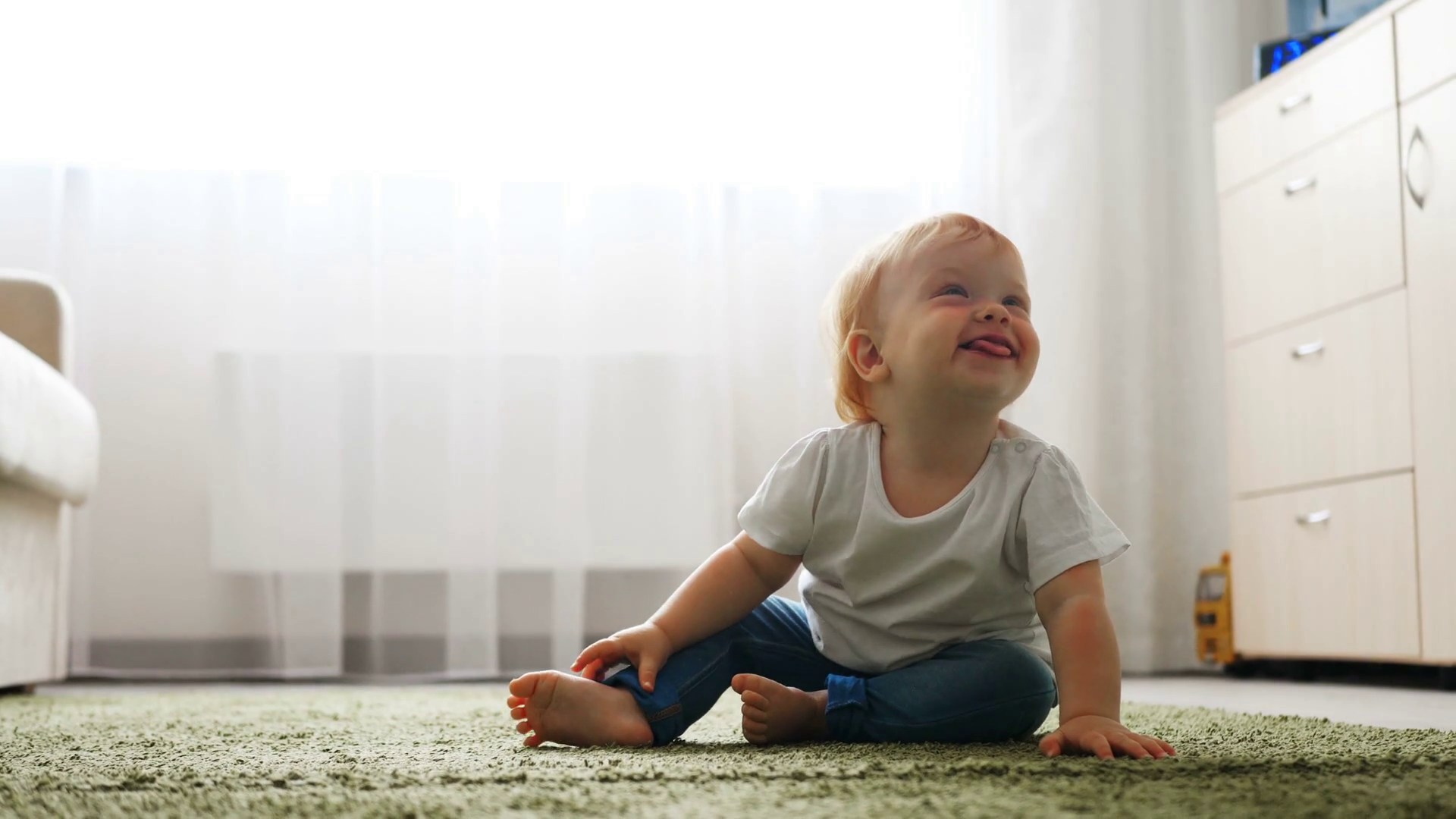 Baby Girl Falling Down During Learning To Stock Footage SBV-337051236 ...