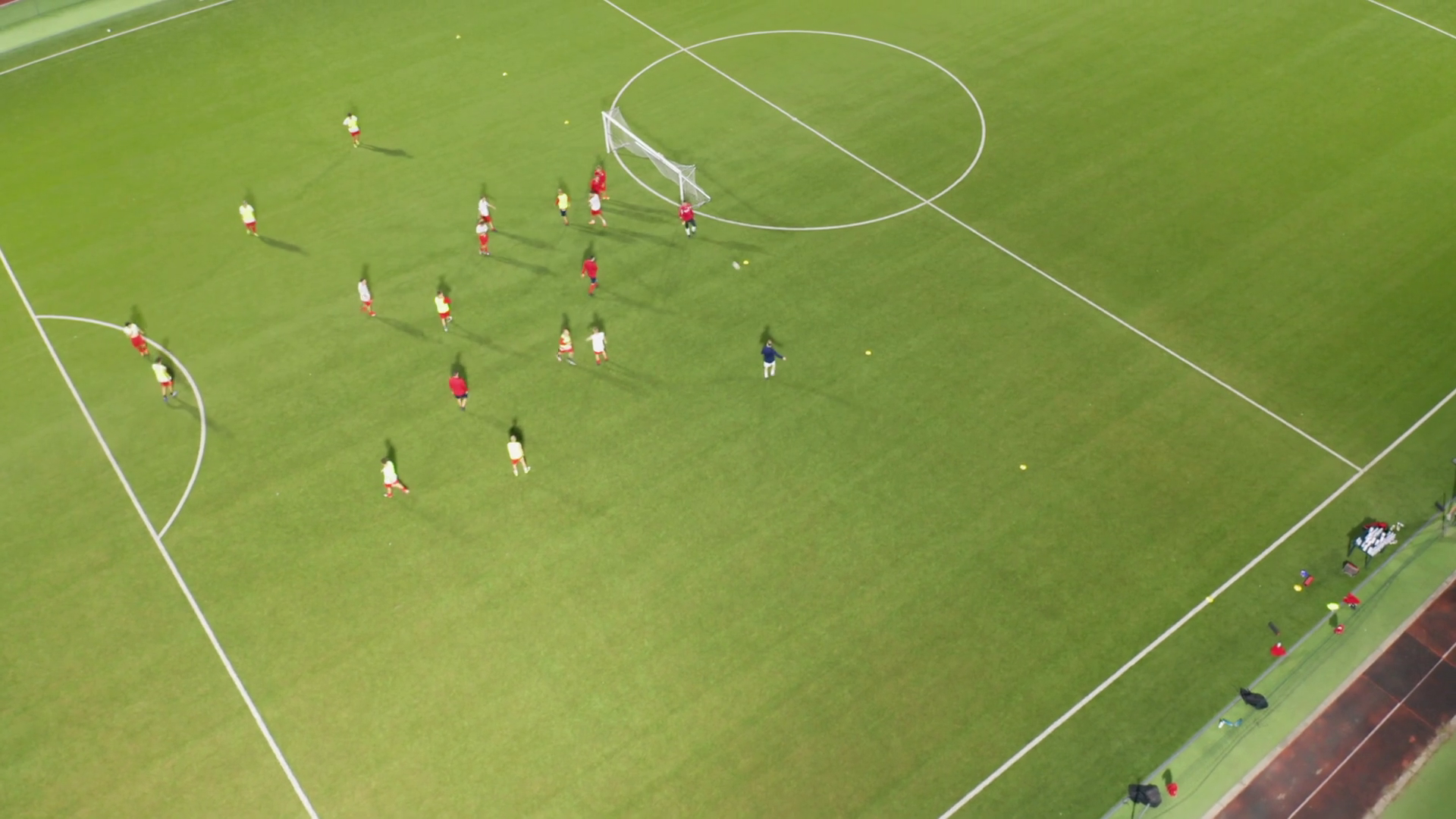 Top View Of Soccer Field Players During Stock Footage SBV-338735671 ...