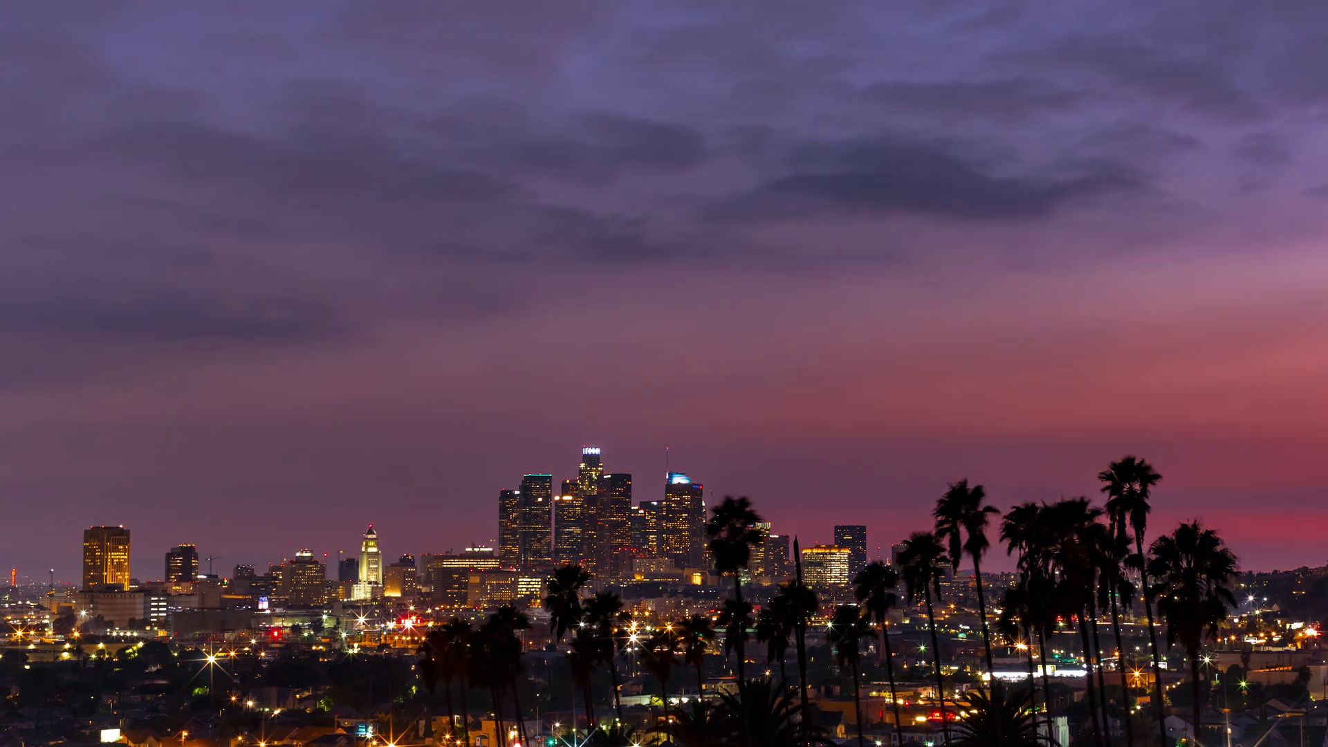 Sunset Time-lapse Of Downtown Los Angeles Stock Footage SBV-323168363 ...