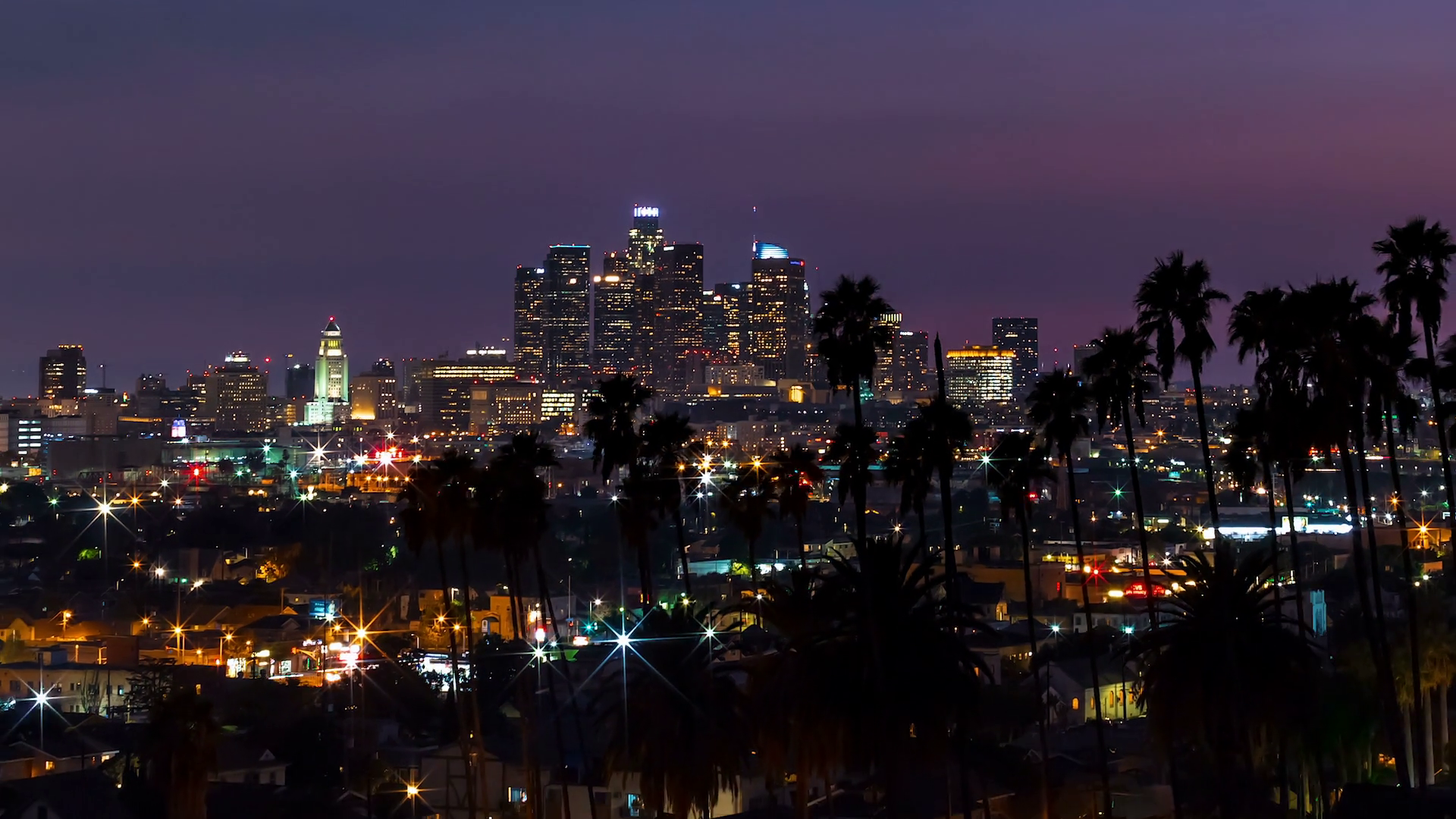 Sunset Time-lapse Of Downtown Los Angeles Stock Footage SBV-324623430 ...