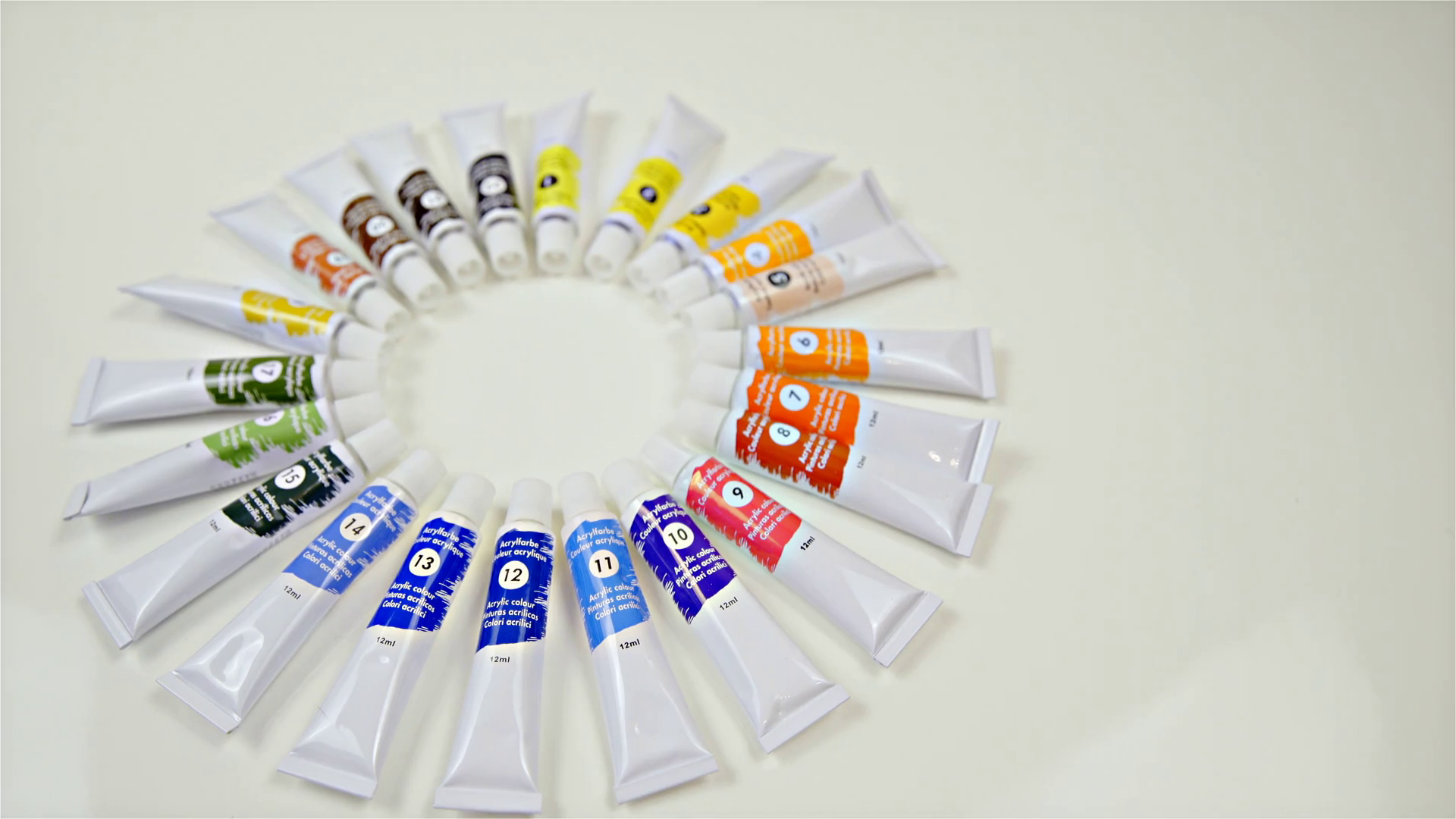 Paint Color Tubes Circle On White Table Stock Footage SBV-352945809 ...
