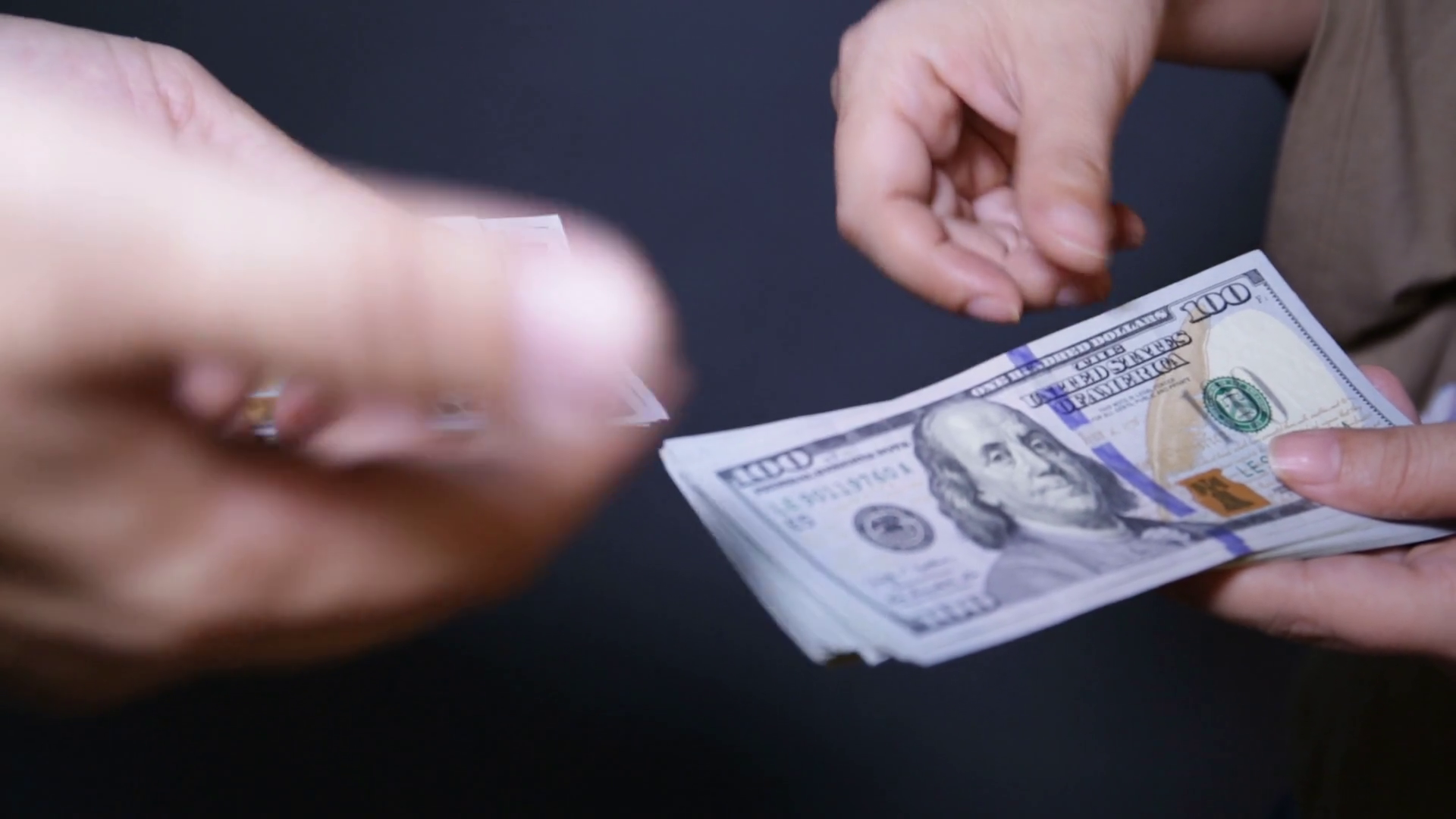 Close Up Of Paying Cash From Man's Hands Stock Footage SBV-301357684 ...