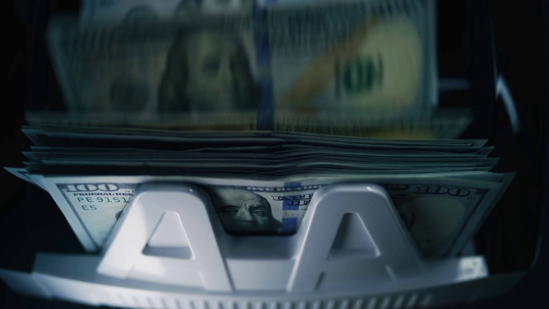 Close Up Of Cash Counting Machine Counting Stock Footage SBV-349159741 ...