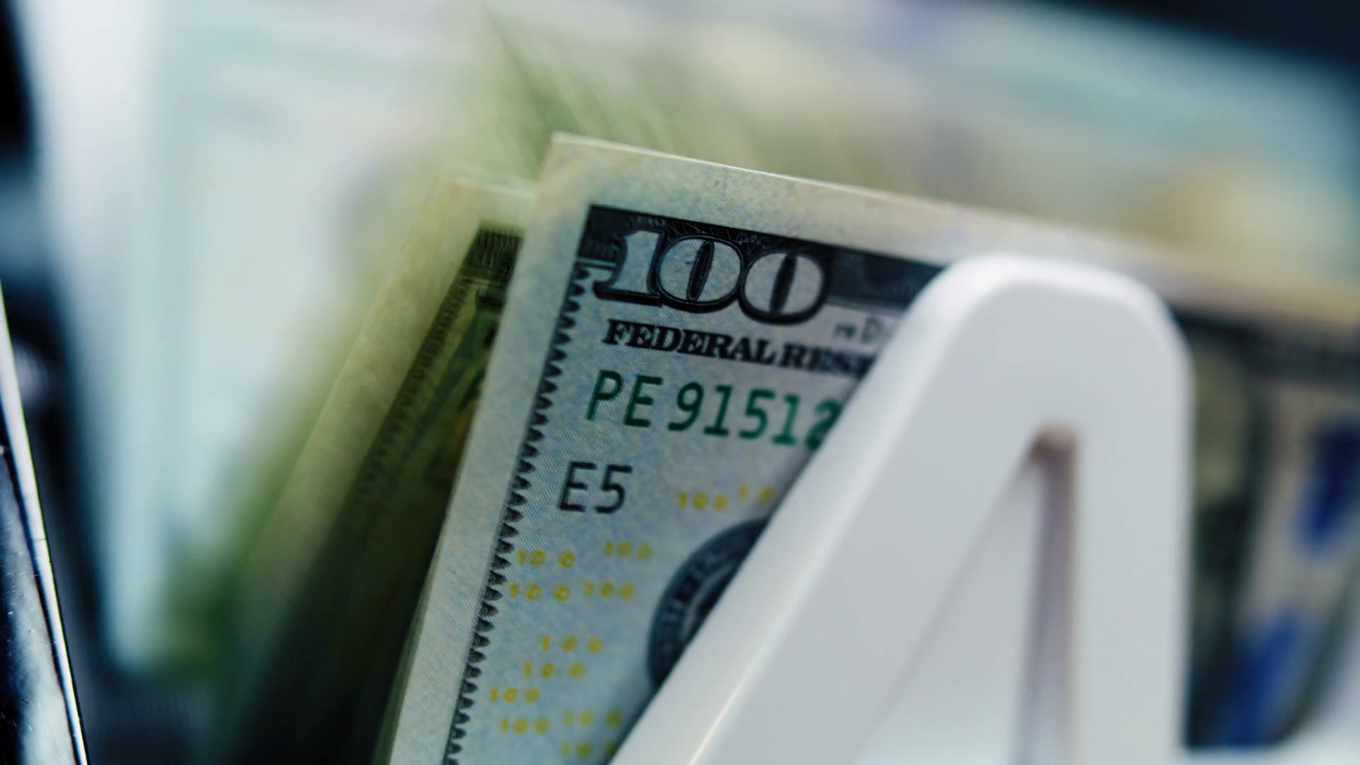 Close Up Of Money Counting Machine Counting Stock Footage SBV-349159612 ...