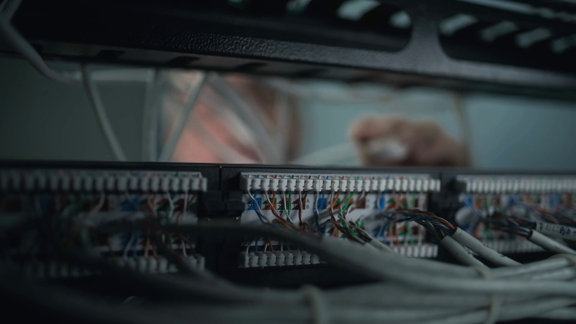 Male Network Administrator Inserts Cables Stock Footage SBV-349182793 ...