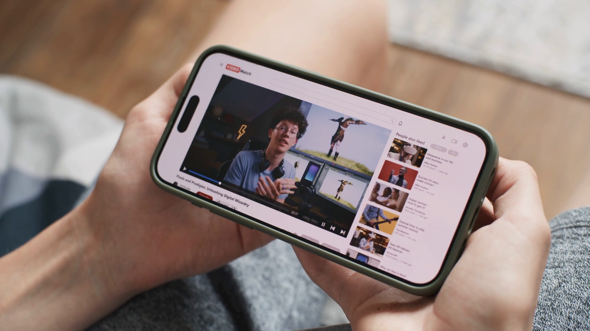 Smartphone Screen Shows Video Hosting Stock Footage SBV-349204039 ...