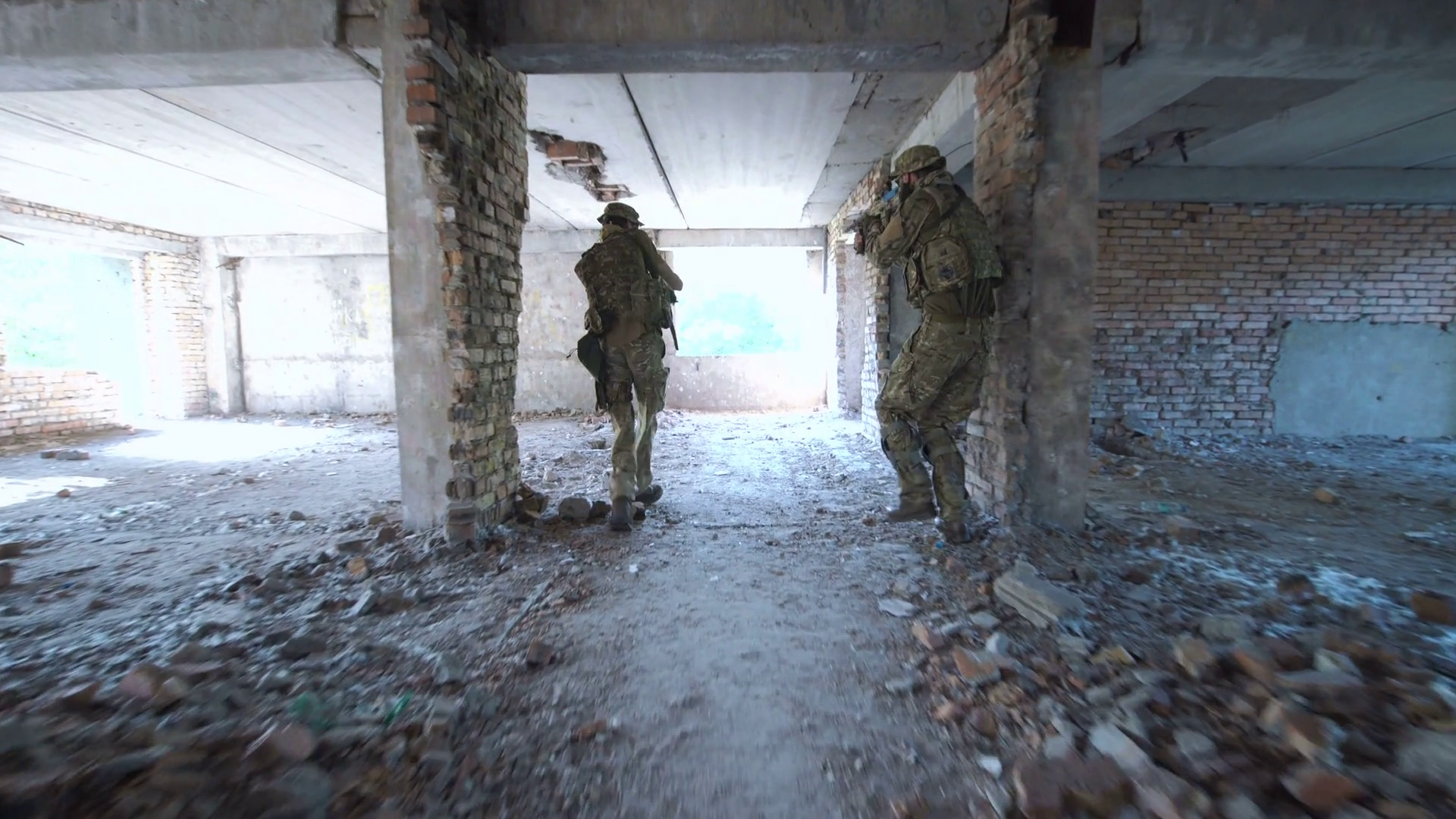 Back View Of Two Men Of Swat Exploring Stock Footage SBV-315921470 ...