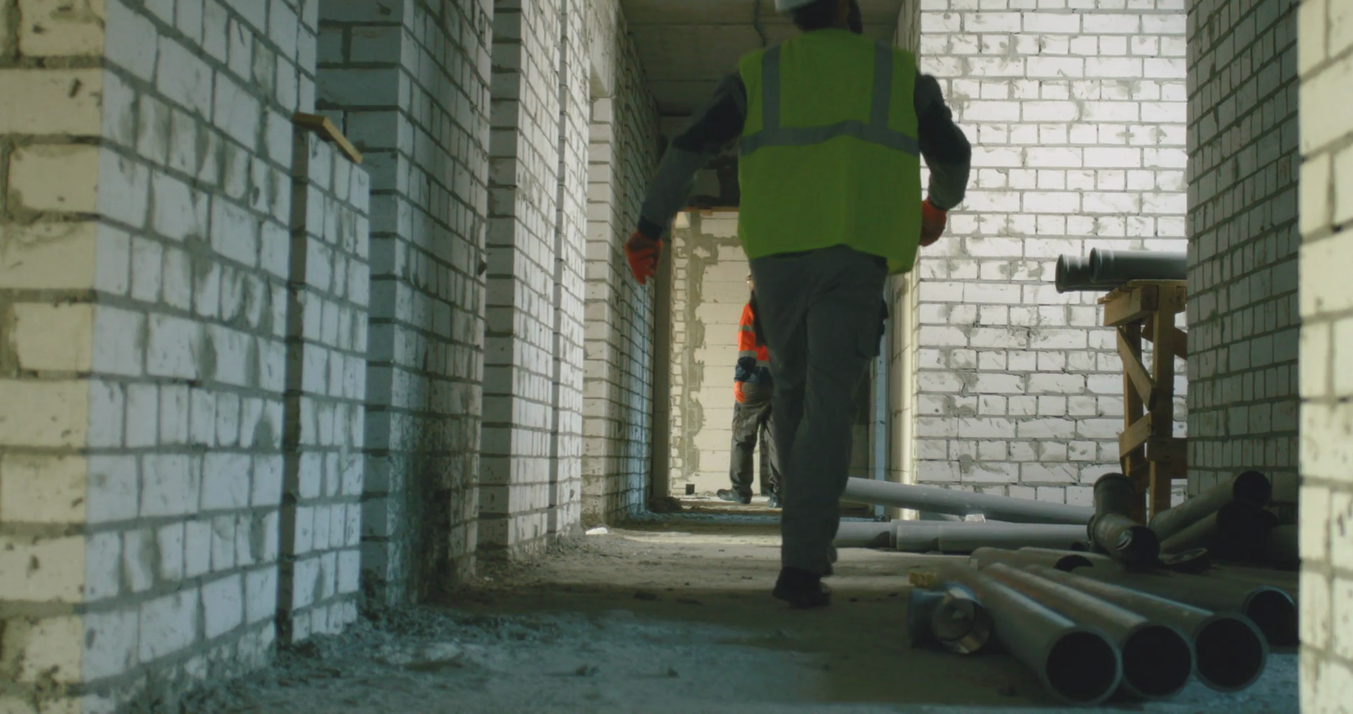 Male Building Stumbling On Pipes Falling On Stock Footage SBV-338834666 ...