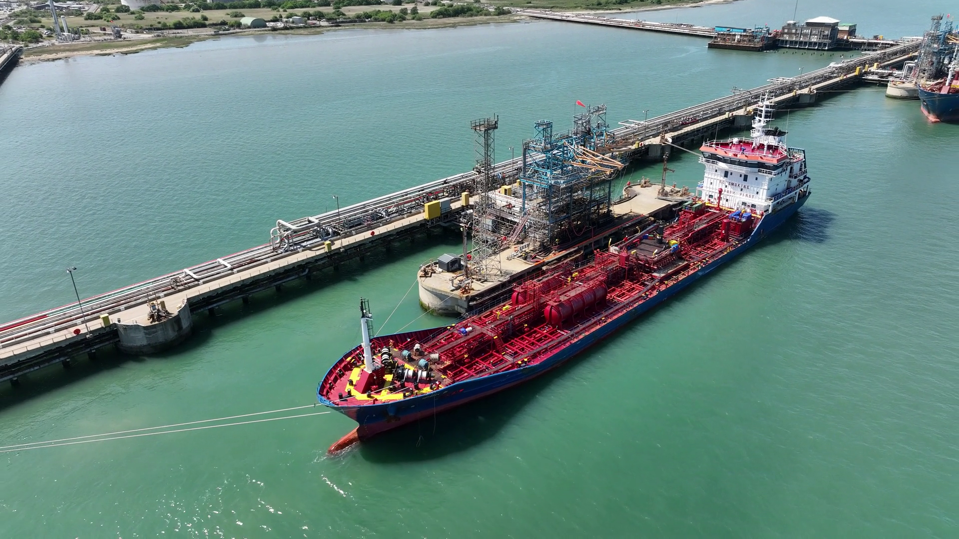 Petroleum Tanker Vessel Offloading Fuel Oil Stock Footage SBV-348375128 ...