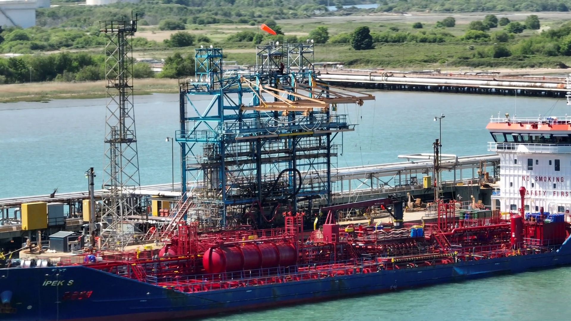 Petroleum Tanker Vessel Offloading Fuel Oil Stock Footage SBV-348375162 ...