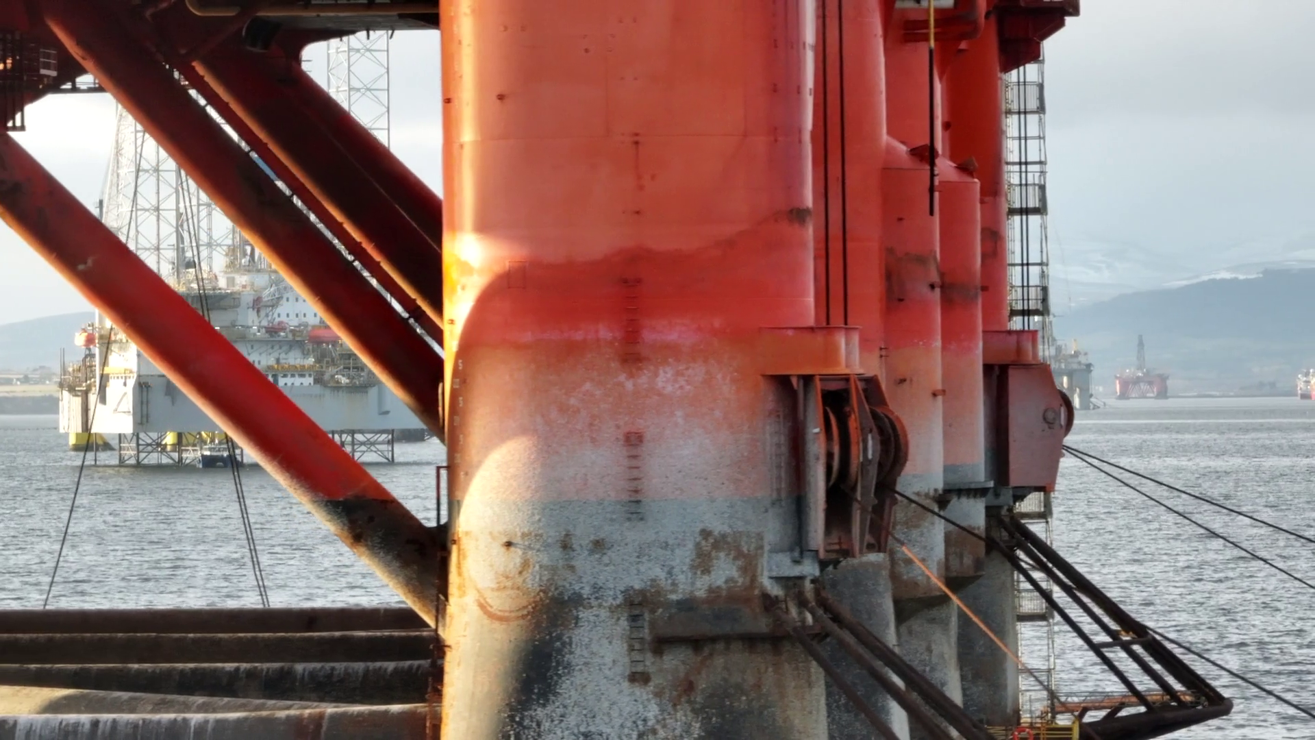 Close Up Aerial View Of Oil Gas Drilling Rig Stock Footage SBV ...