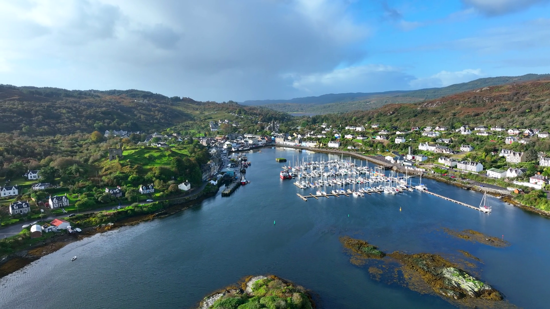 The Fishing Village Of Tarbert In Scotland Stock Footage SBV-348561468 ...