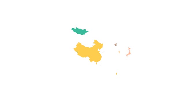 East Asia Map | Colors motion backgrounds - Storyblocks