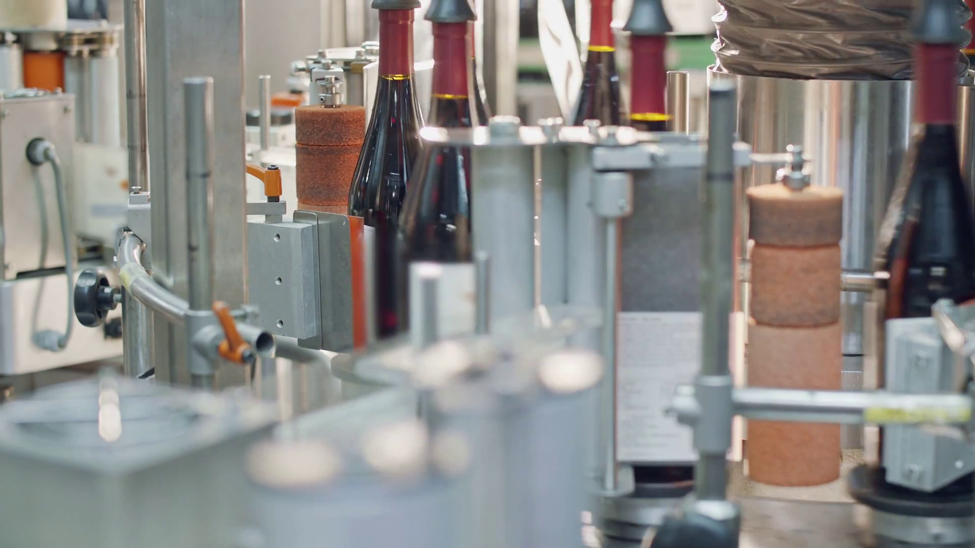 Red Wine Bottles Labeling Process In Wine Stock Footage SBV-330797974 ...