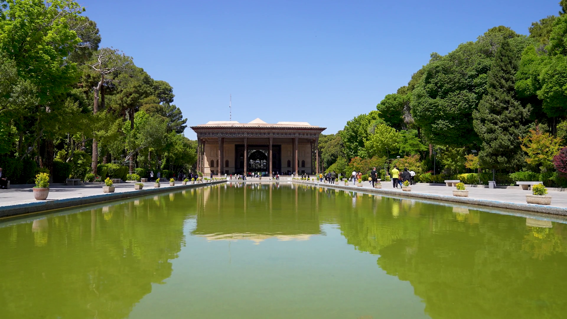 Chehel Sotoon Palace Historical Landmark In Stock Footage SBV-349031136 ...