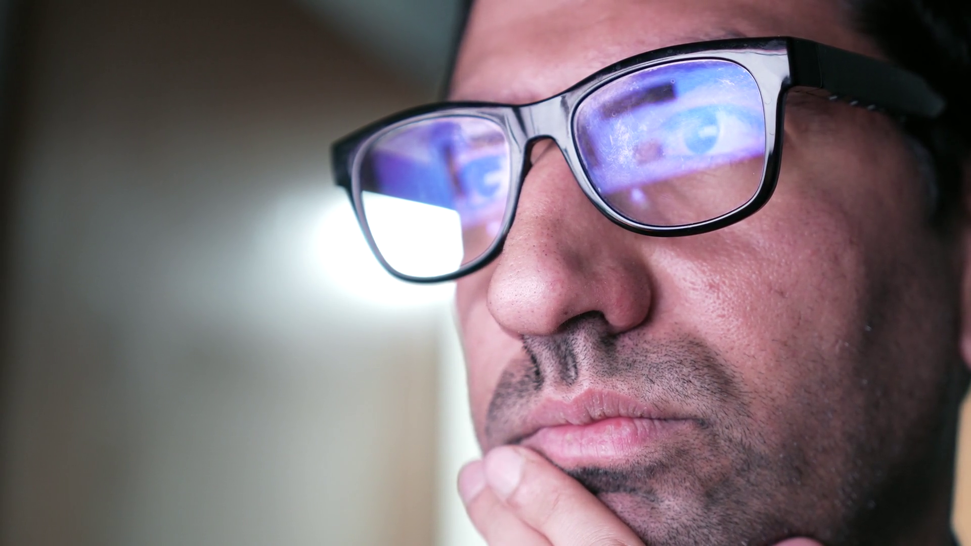 Close-up Of Young Man Watching Monitor Stock Footage SBV-349038541 ...