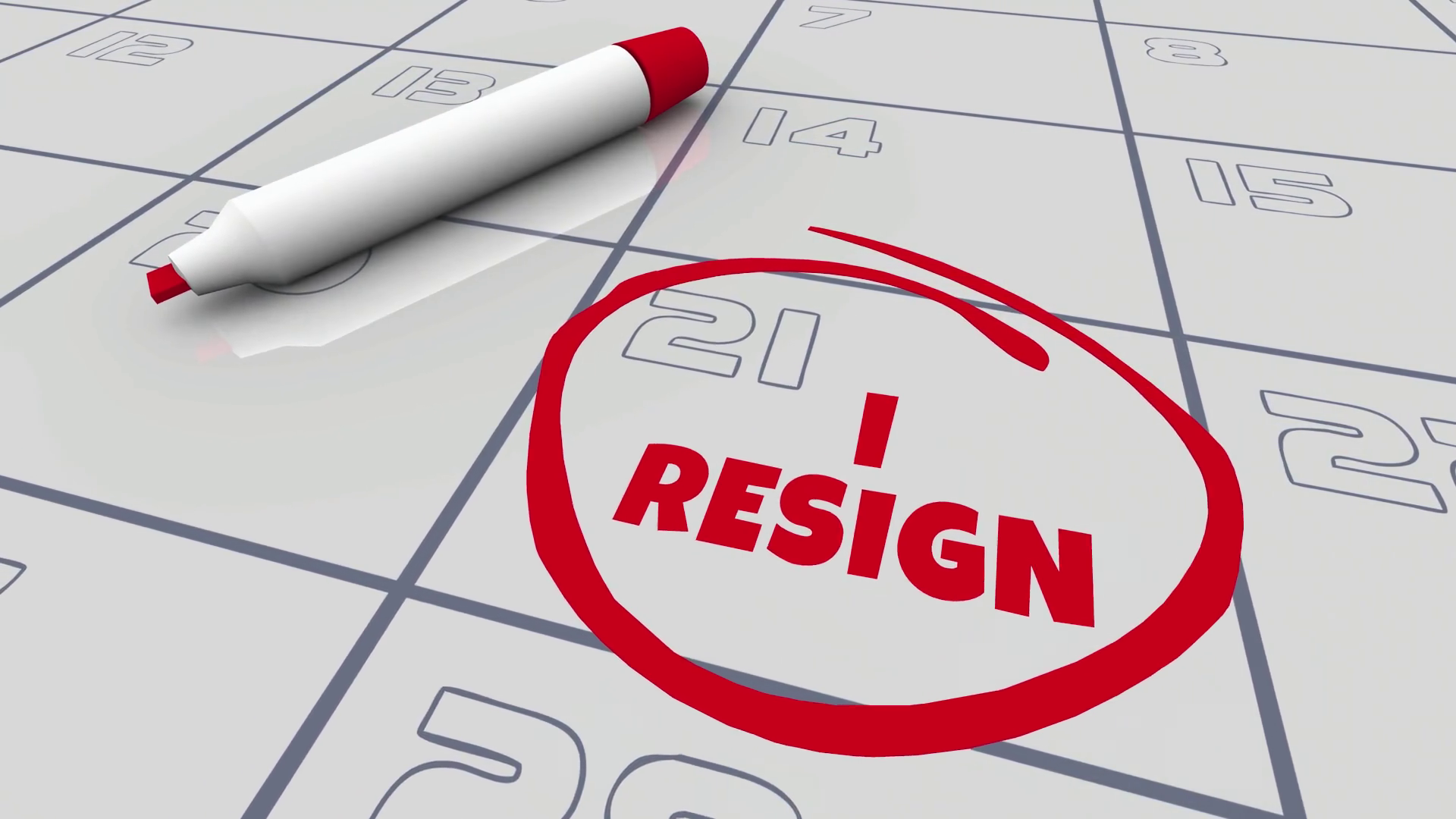 I Resign Calendar Last Day Date Circled Stock Motion Graphics SBV ...