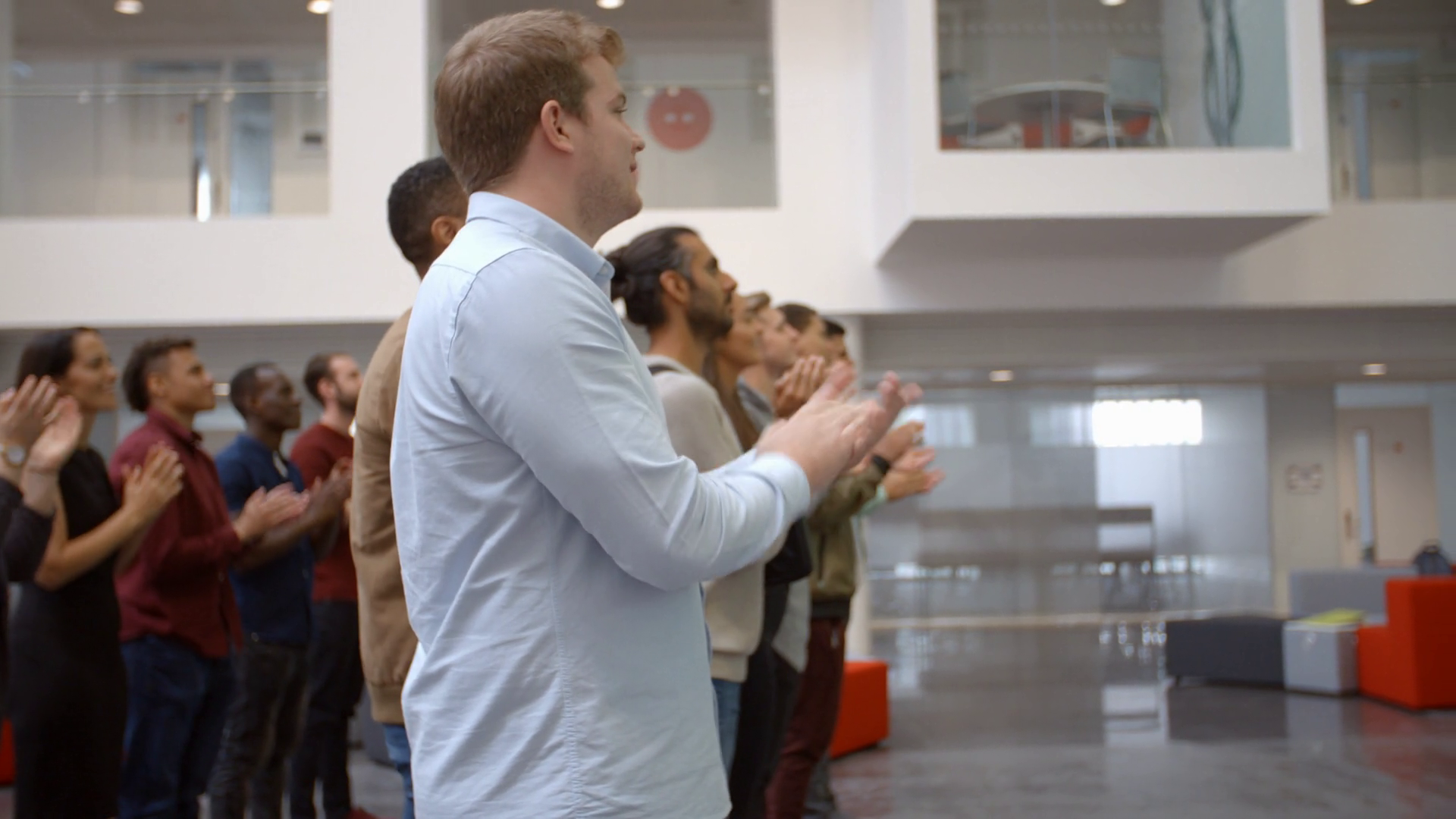 Rows Of University Students Stand Clapping Stock Footage SBV-310823150 ...