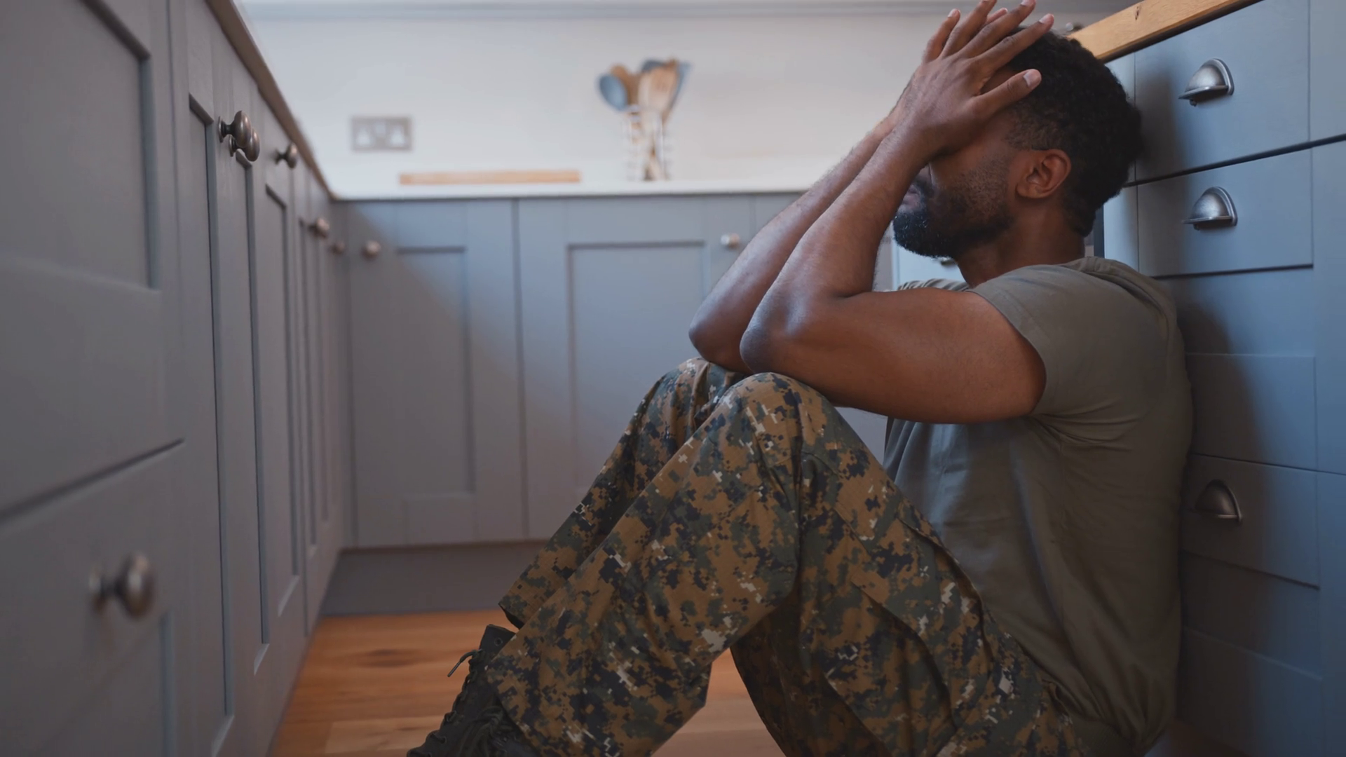 Depressed Male Soldier In Uniform Suffering Stock Footage SBV-348457056 ...