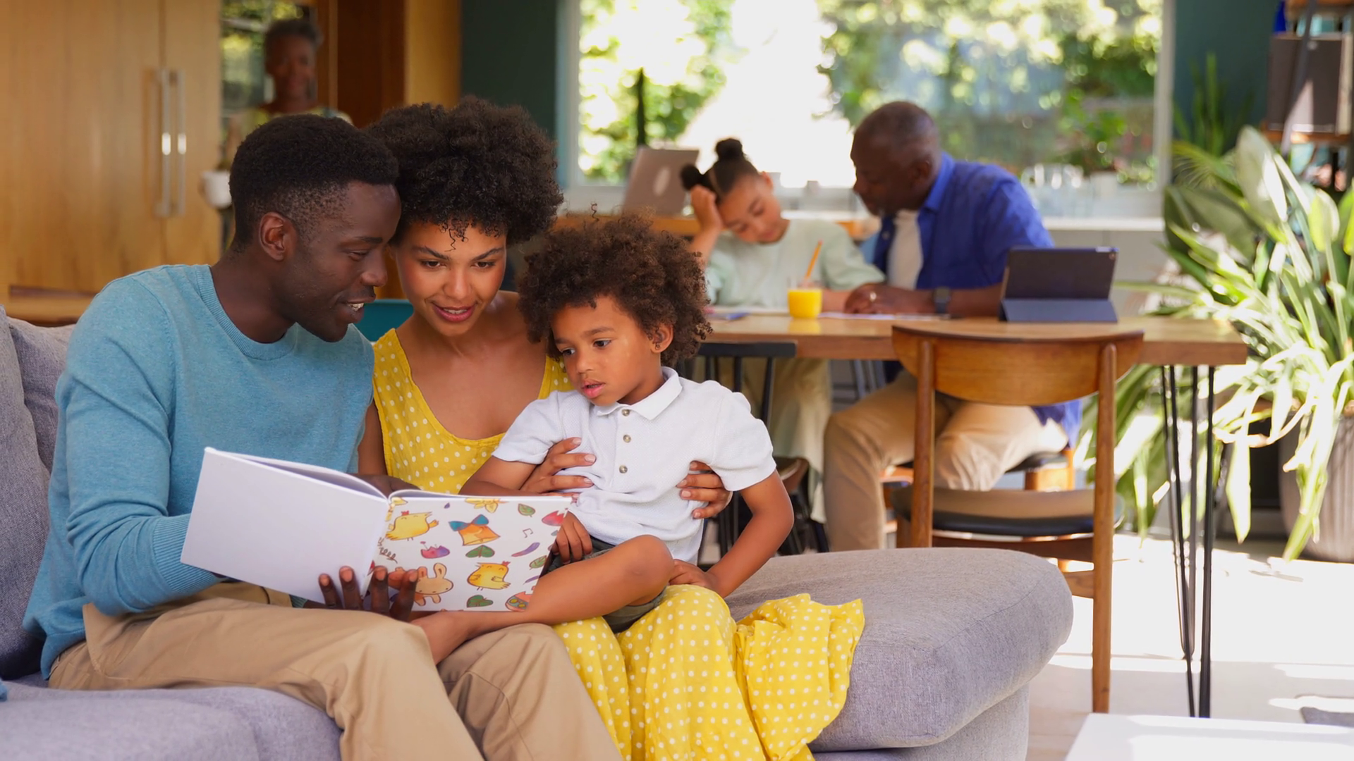 Multi-generation Family With Parents Reading Stock Footage SBV ...