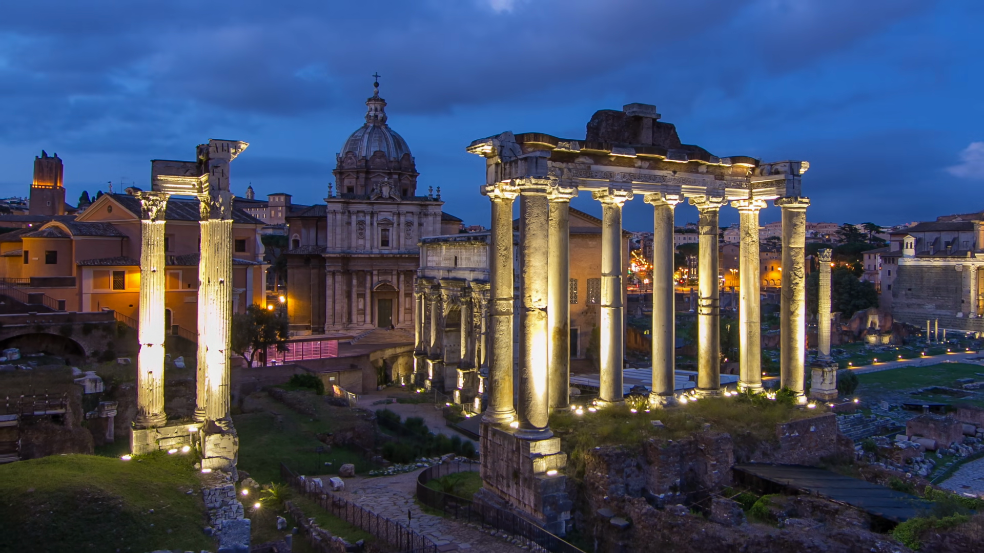 Ruins Of Forum Romanum On Capitolium Hill Stock Footage SBV-354371189 ...