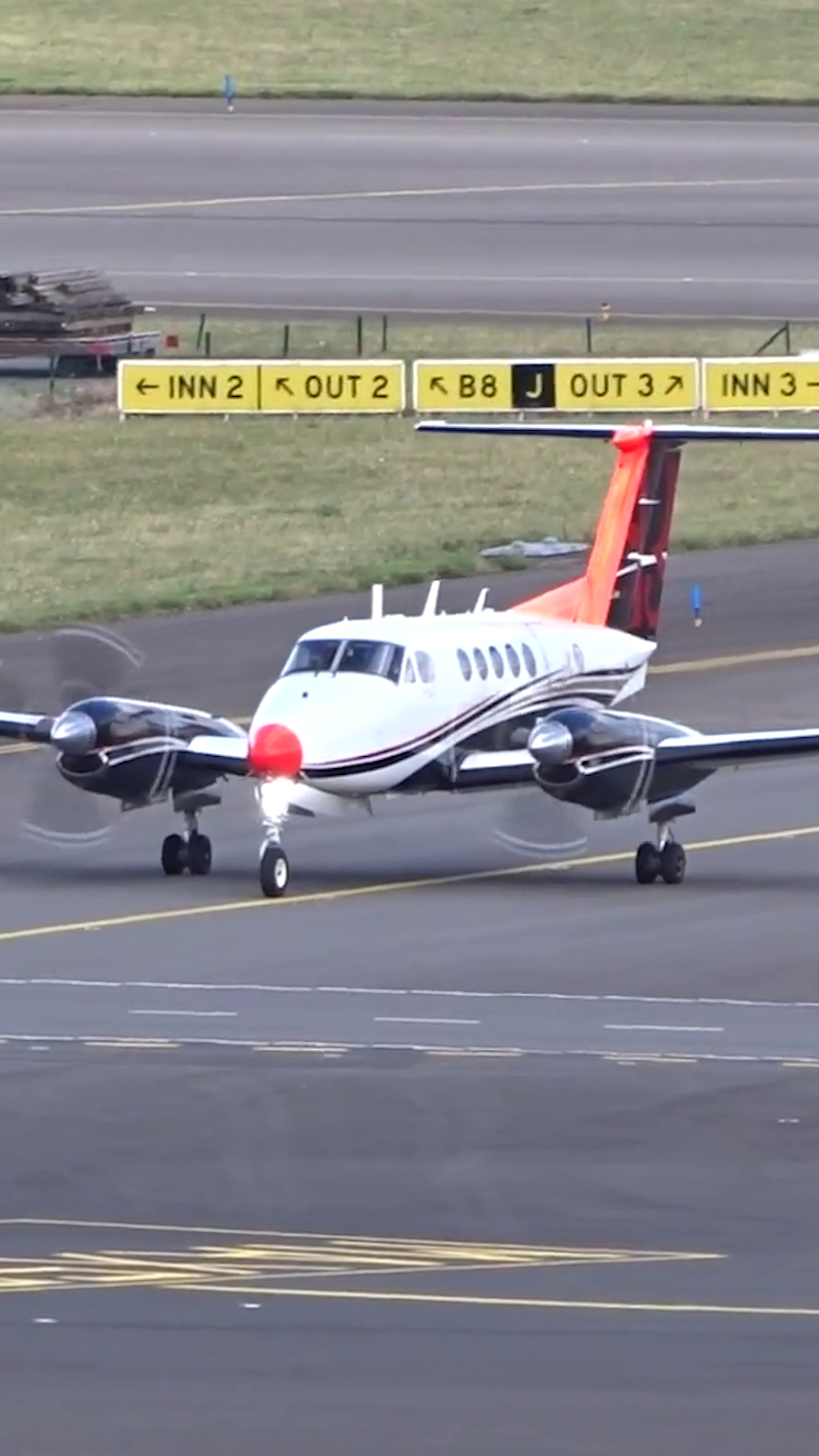Small Private Twin Engine Turboprop Aircraft Stock Footage SBV ...