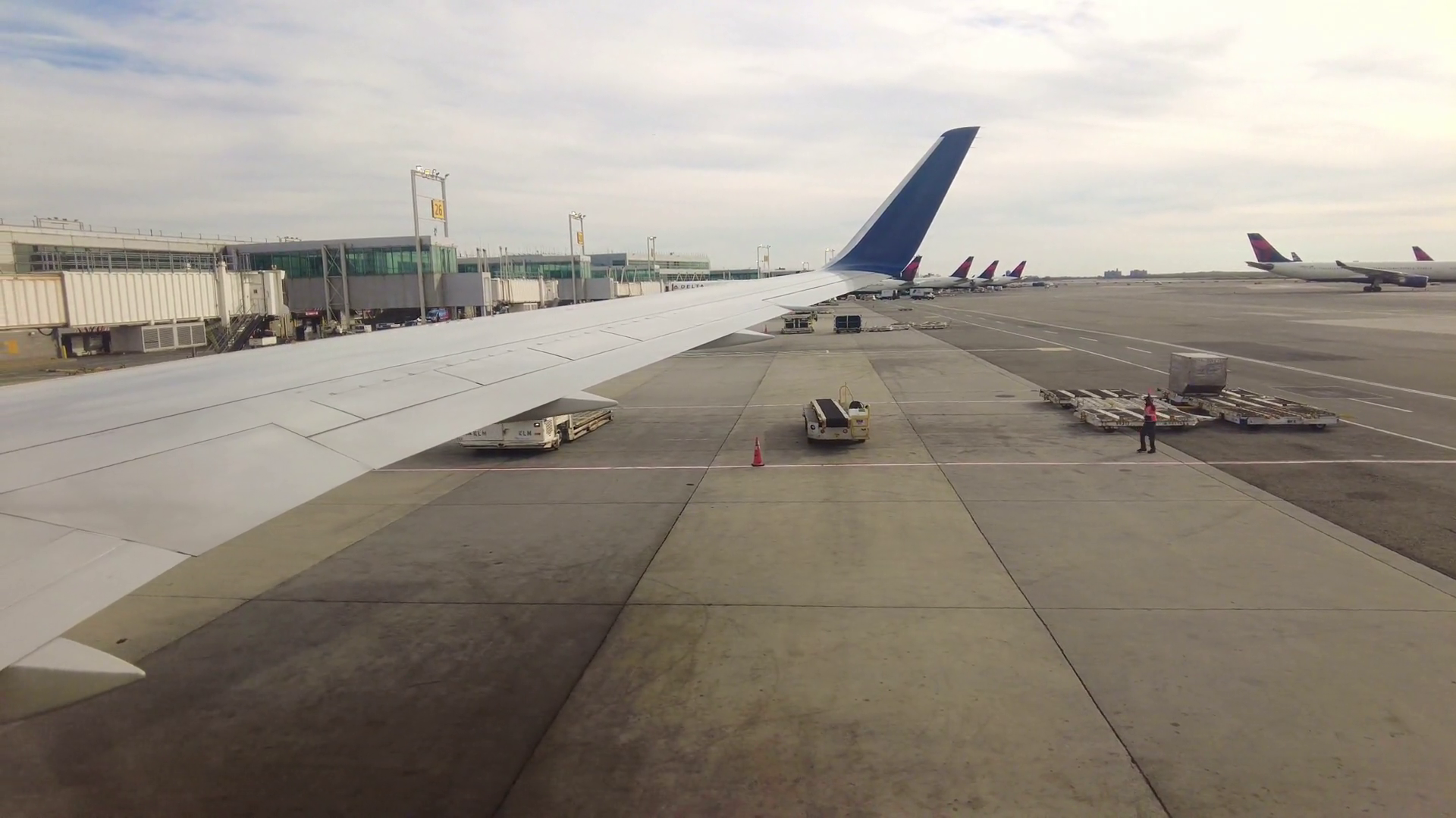 Delta Airlines Airplane Wing Window Arriving Stock Footage SBV ...