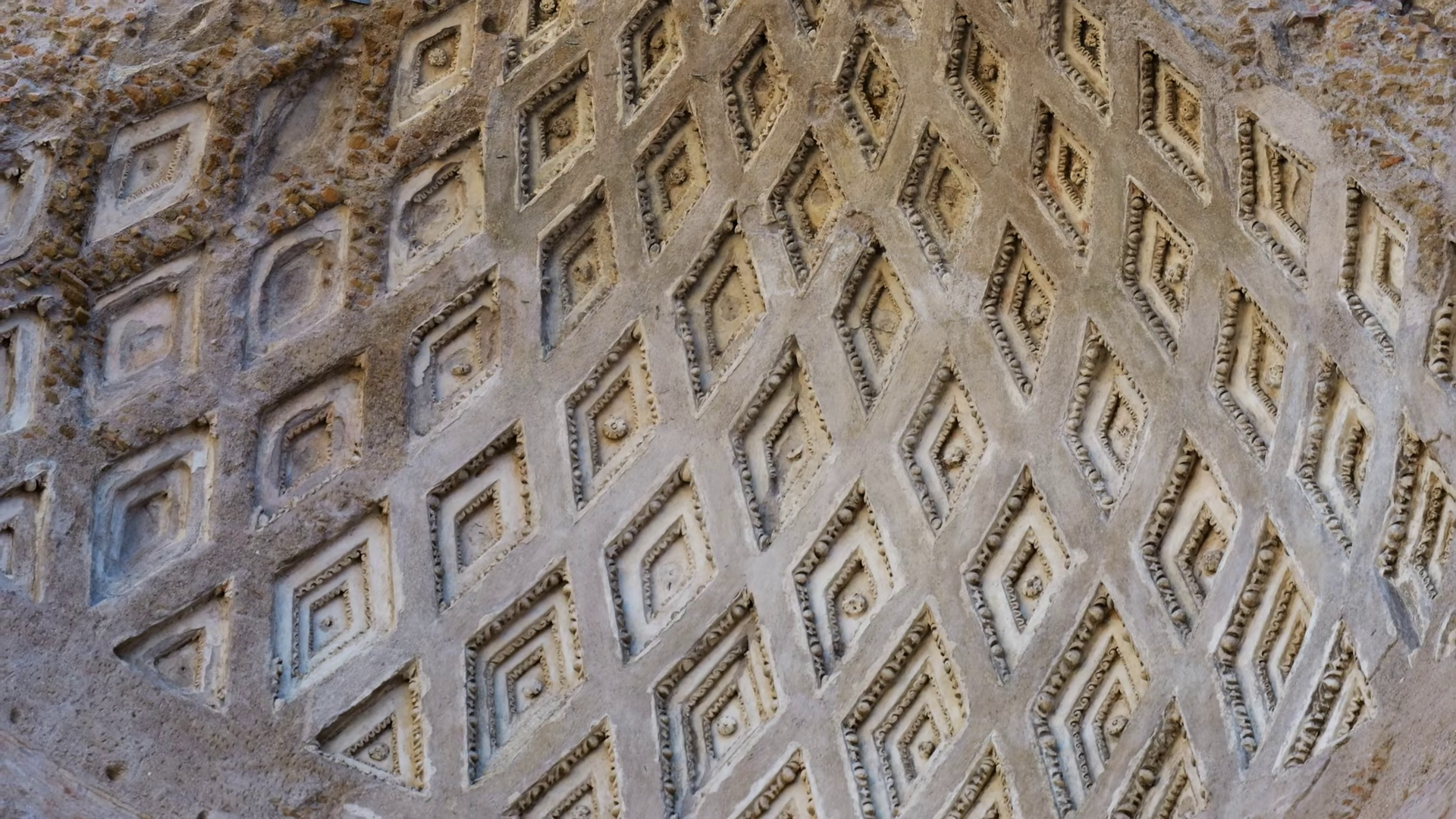 Ancient Vaulted Ceiling Rome Italy Diamond Stock Footage SBV-353588269 ...